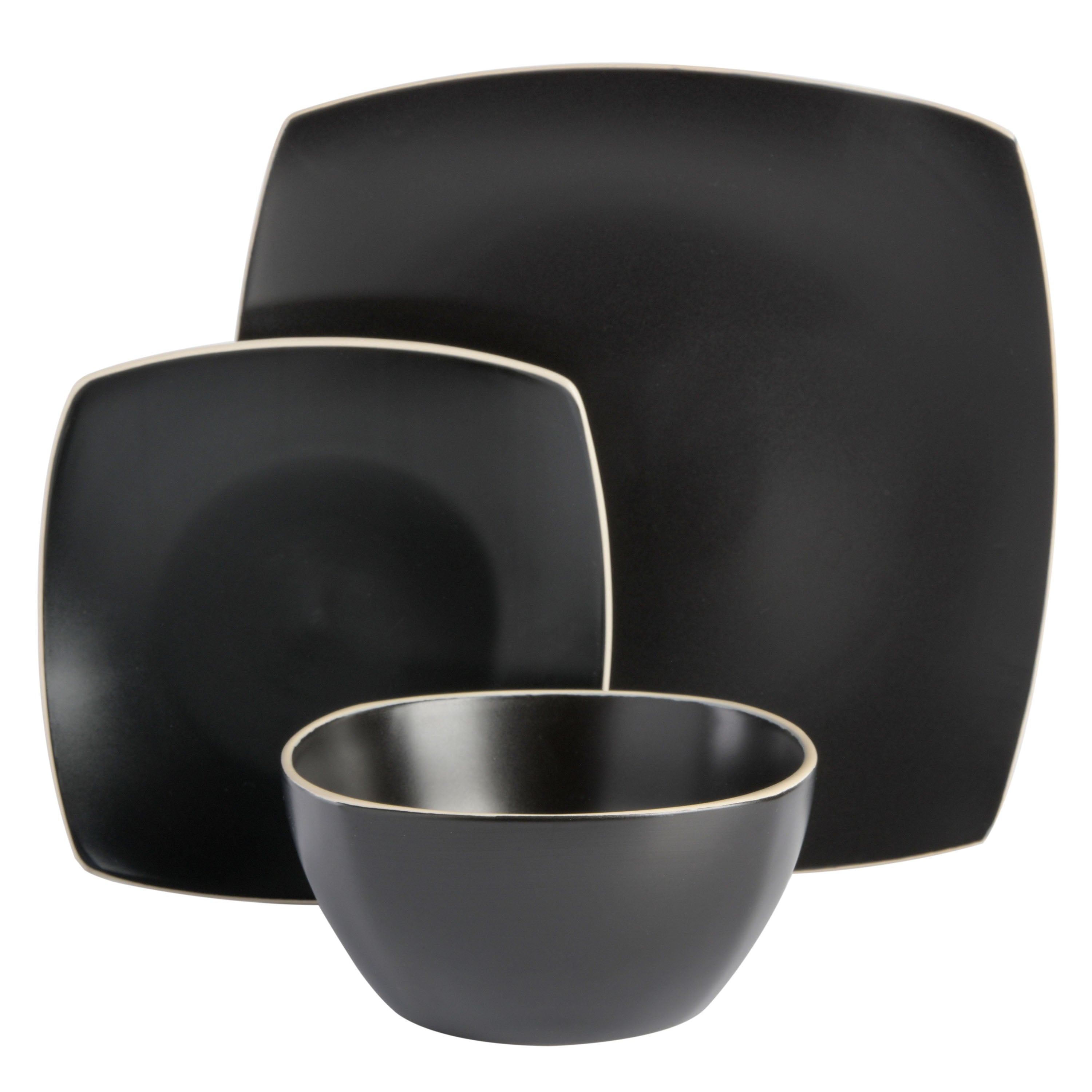 Gibson Soho Lounge Square Matte Stoneware 18-Piece Dinnerware Set