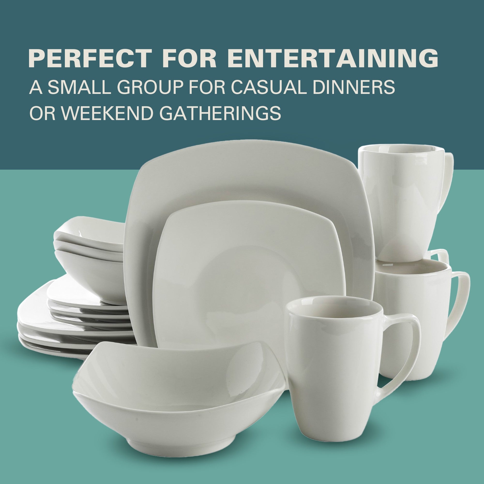 Gibson Home Zen Buffet 16-Piece Porcelain Dinnerware Set