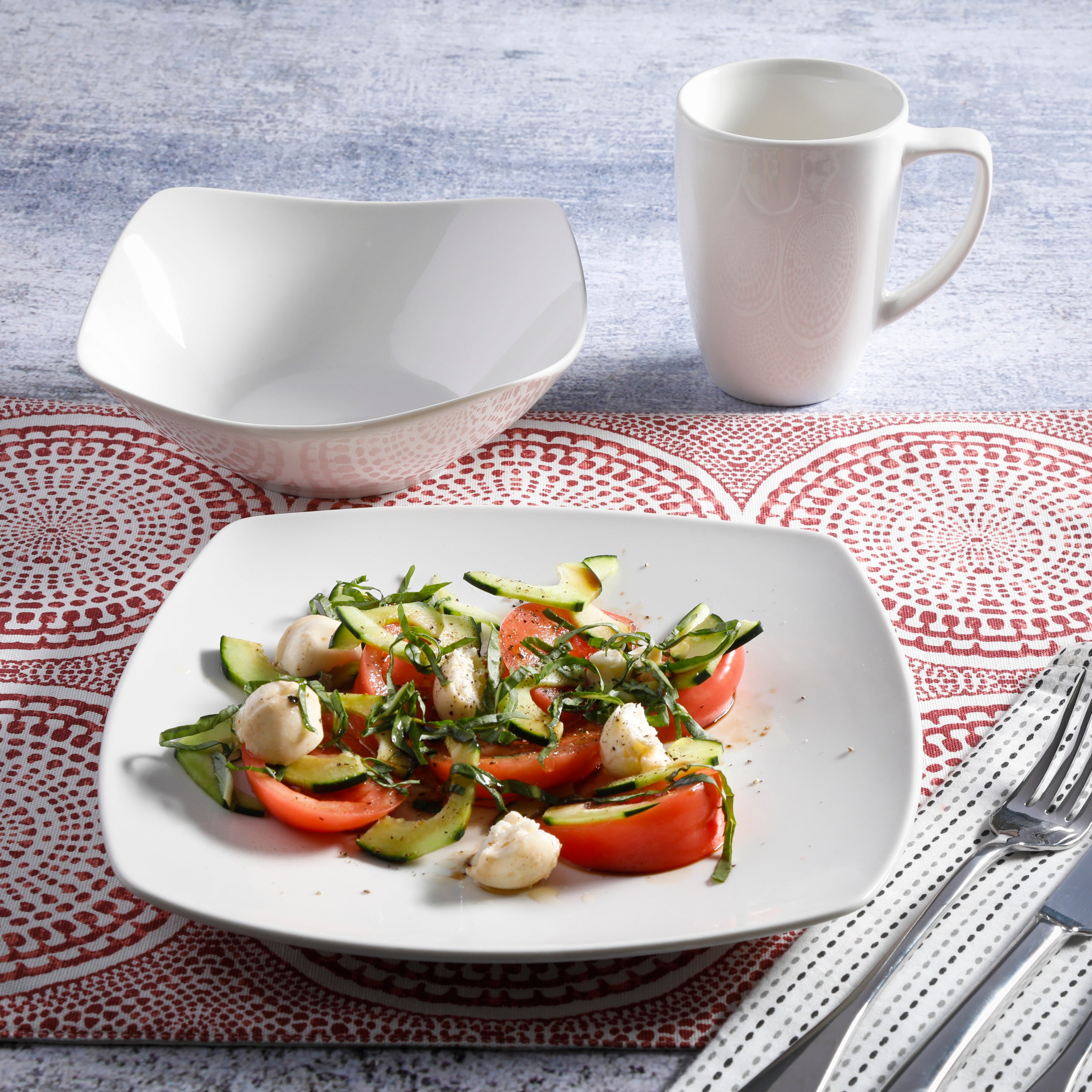 Gibson Home Zen Buffet 12-Piece Porcelain Dinnerware Set