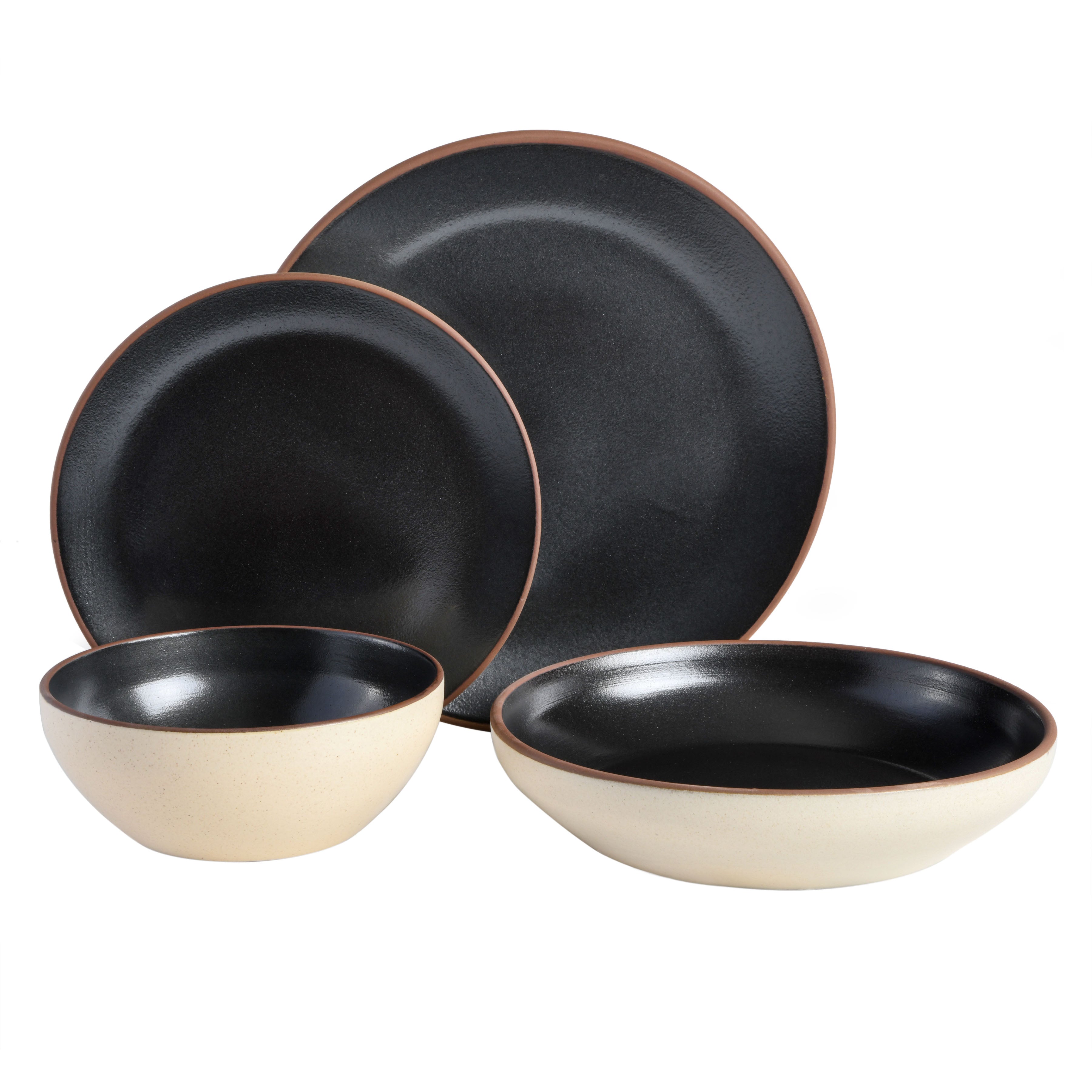 Gibson Elite Contempo Classic 16-Piece Double Bowl Terracotta Dinnerware Set