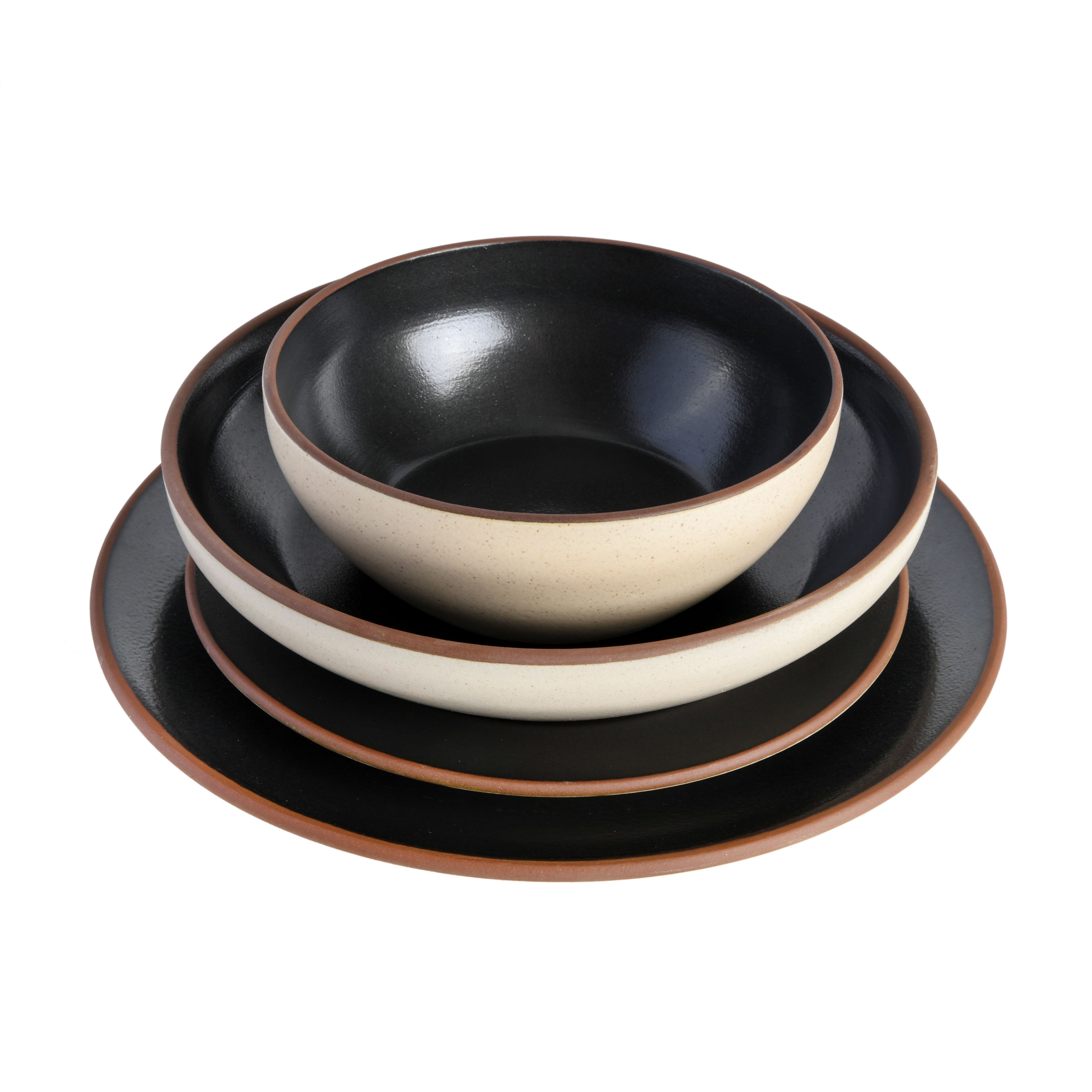 Gibson Elite Contempo Classic 16-Piece Double Bowl Terracotta Dinnerware Set
