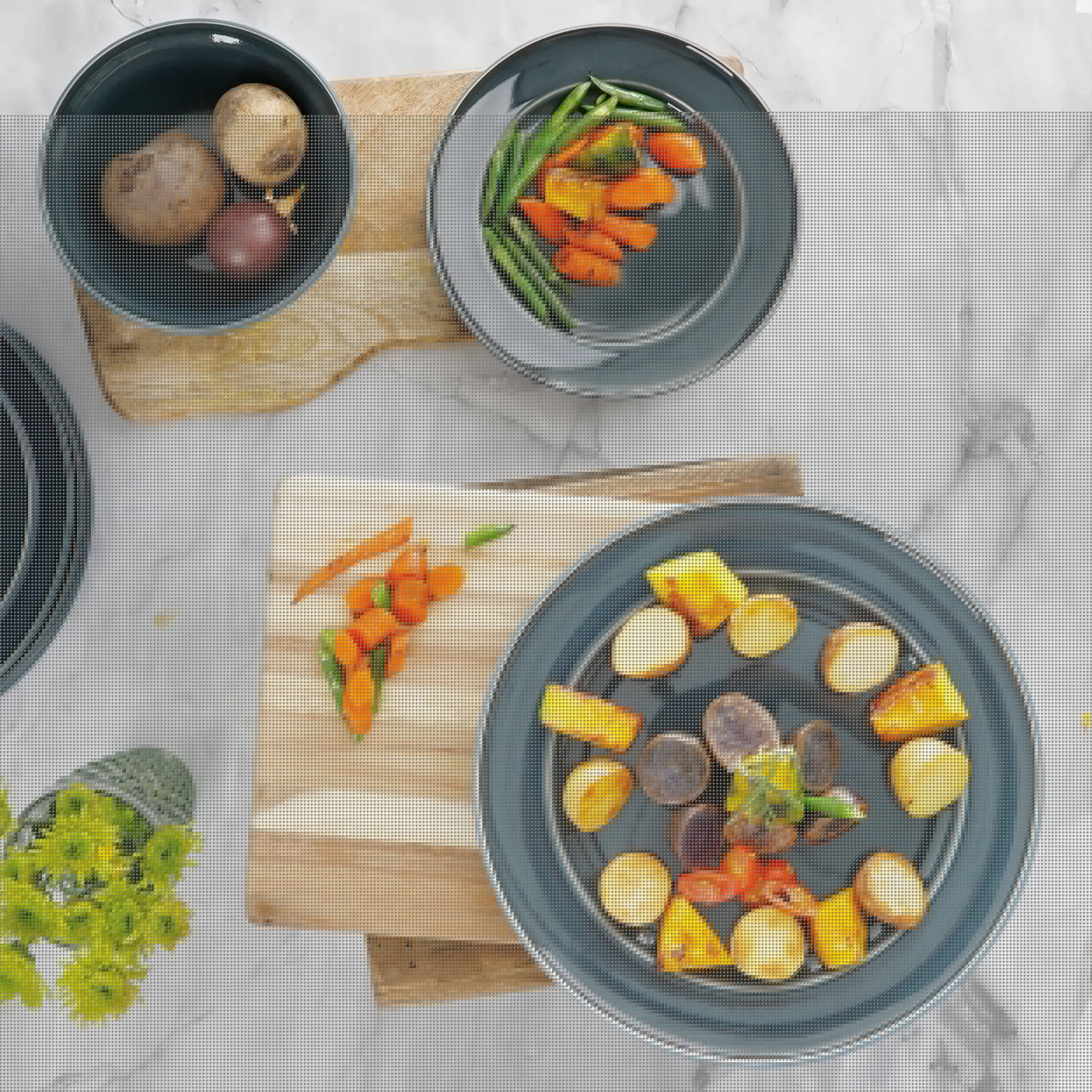 Martha Stewart Portillo 12-Piece Reactive Stoneware Dinnerware Set