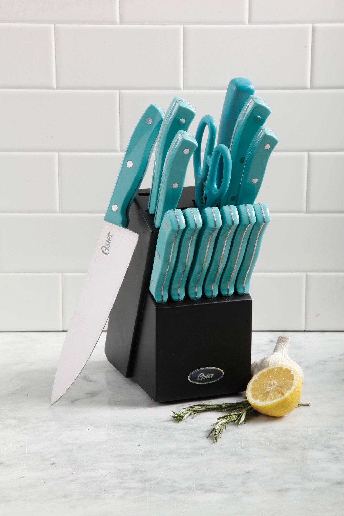 Oster Scottsdale 14-Piece Stainless Steel Cutlery Set w/ Wood Block