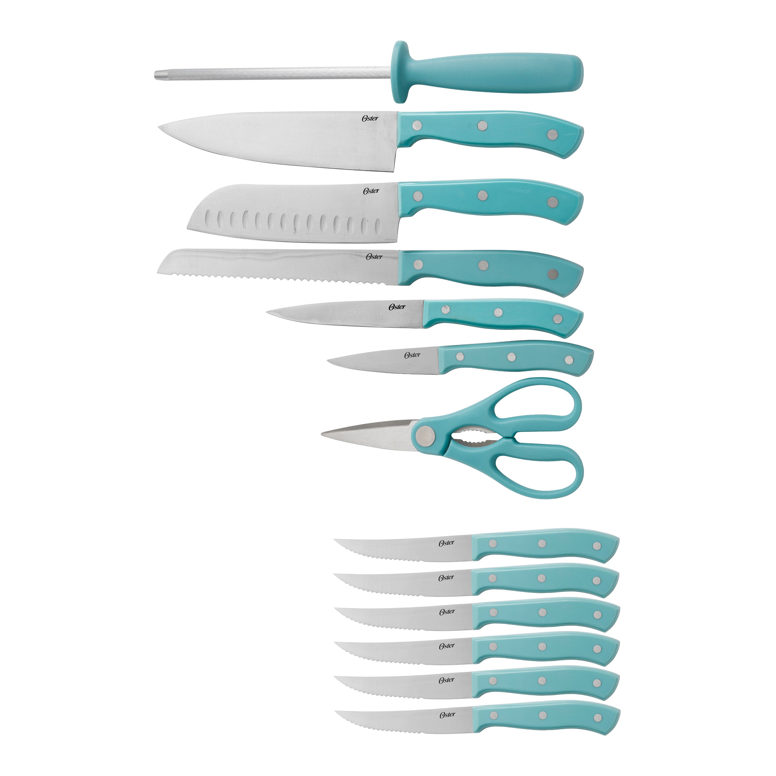 Oster Scottsdale 14-Piece Stainless Steel Cutlery Set w/ Wood Block