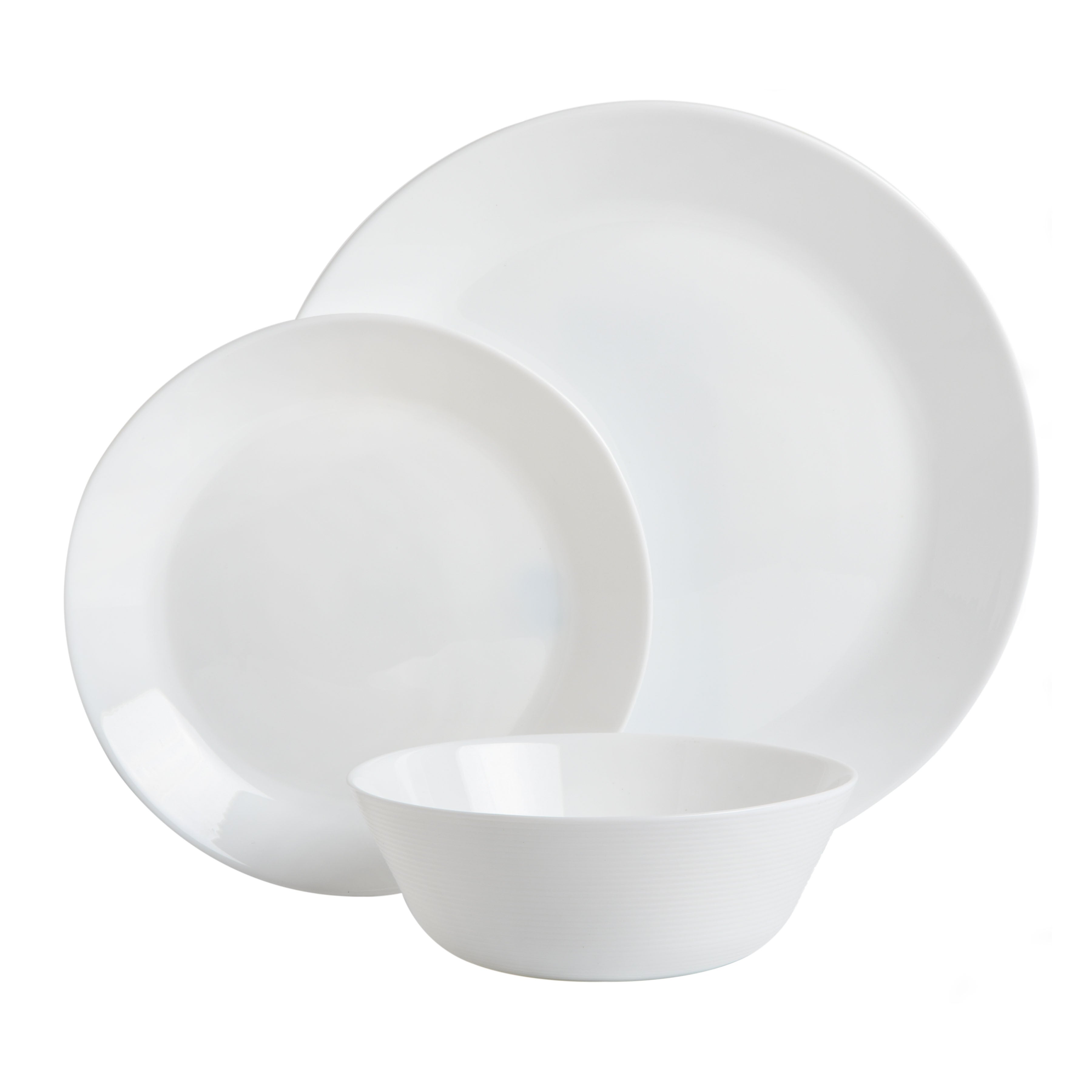 Gibson Home Ultra Round 18-Piece Opal Glass Dinnerware Set