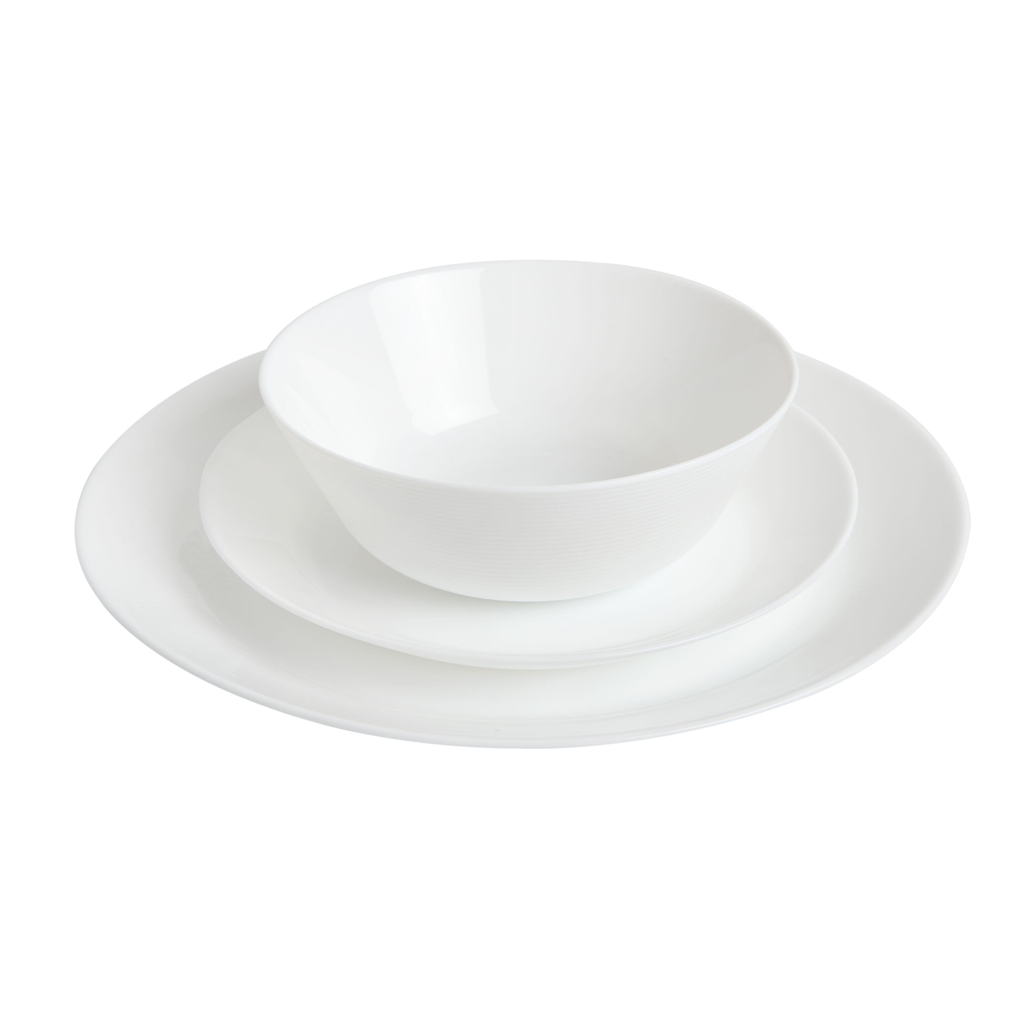 Gibson Home Ultra Round 18-Piece Opal Glass Dinnerware Set