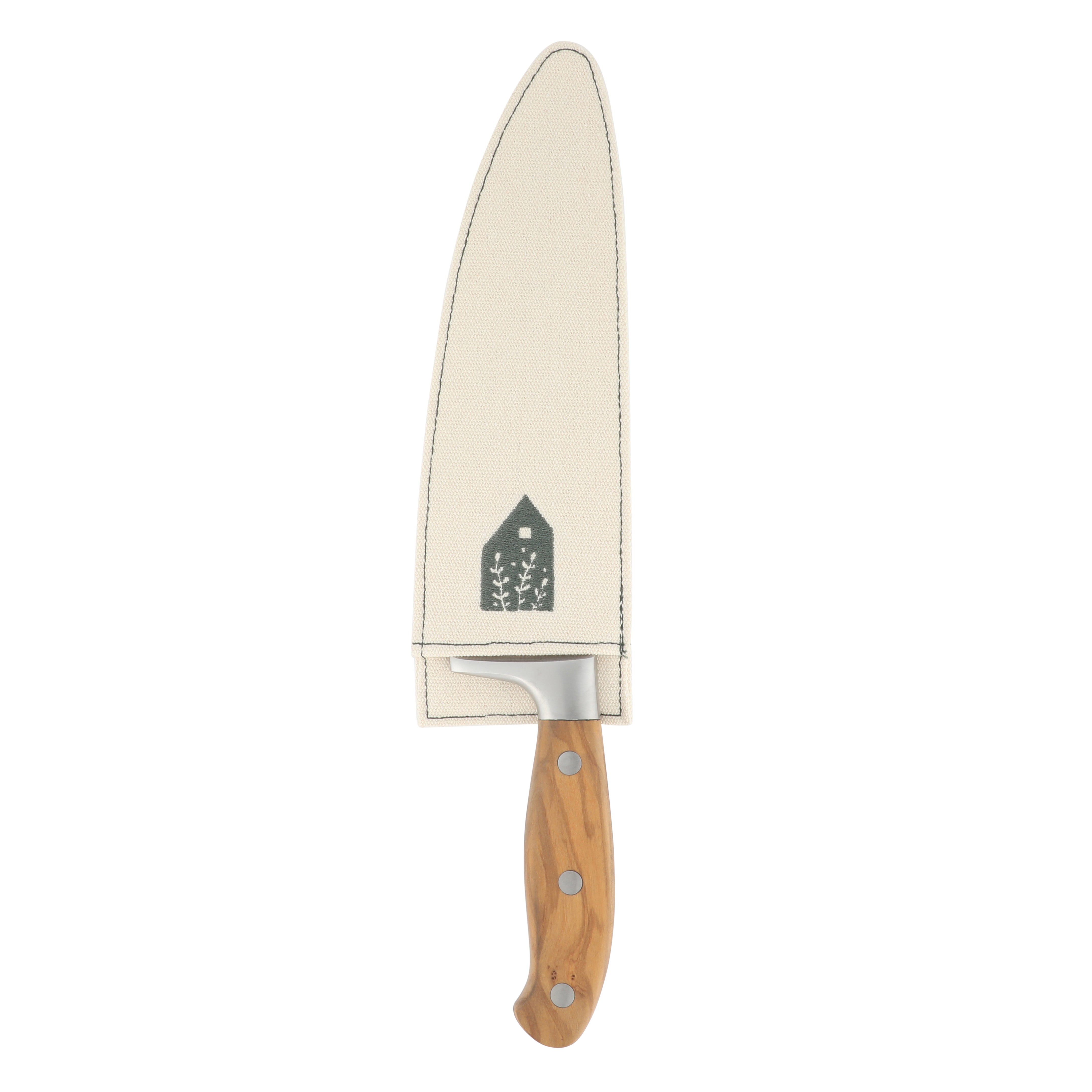Bloomhouse 8 Inch German Steel Chef's Knife w/ Olive Wood Forged Handle