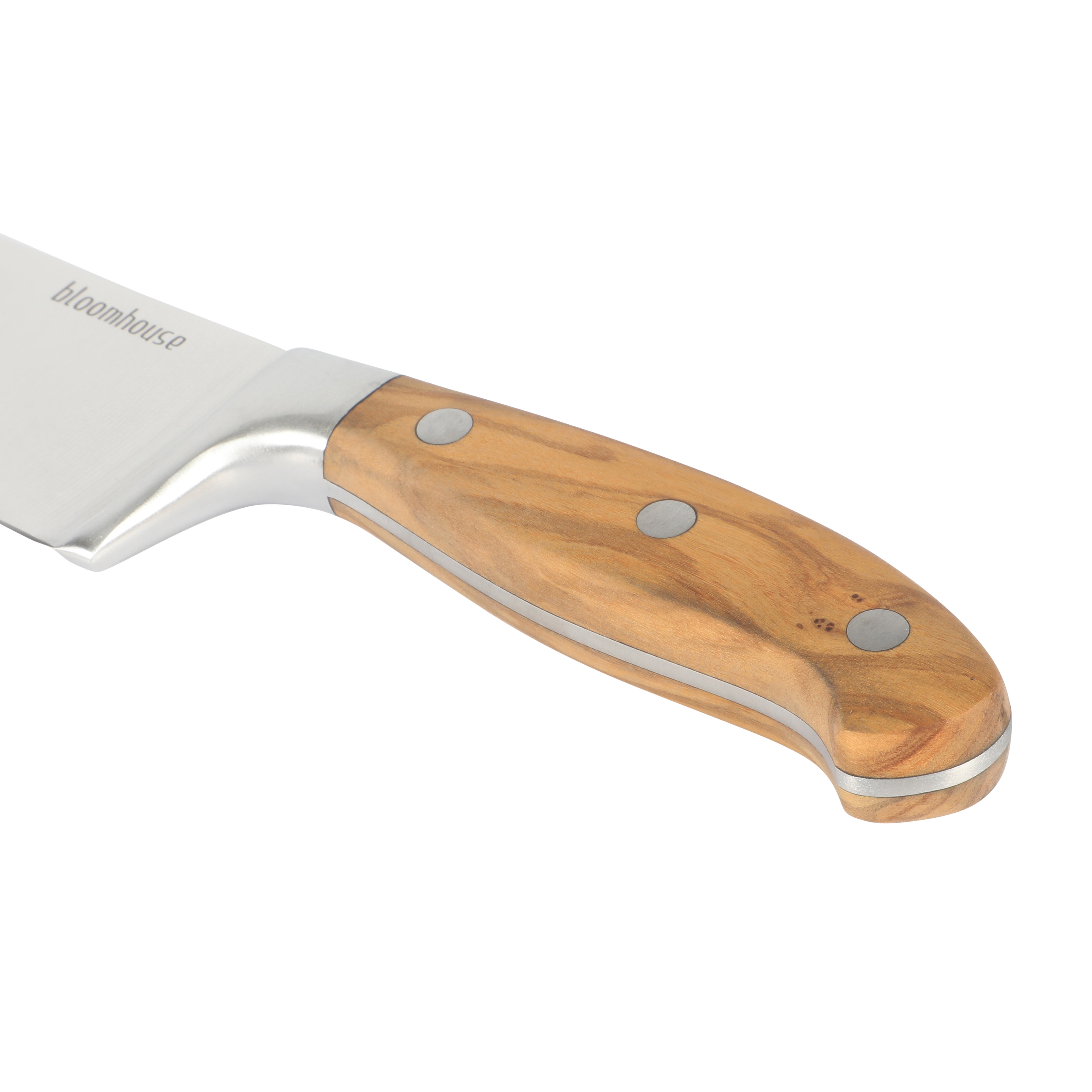 Bloomhouse 8 Inch German Steel Chef's Knife w/ Olive Wood Forged Handle