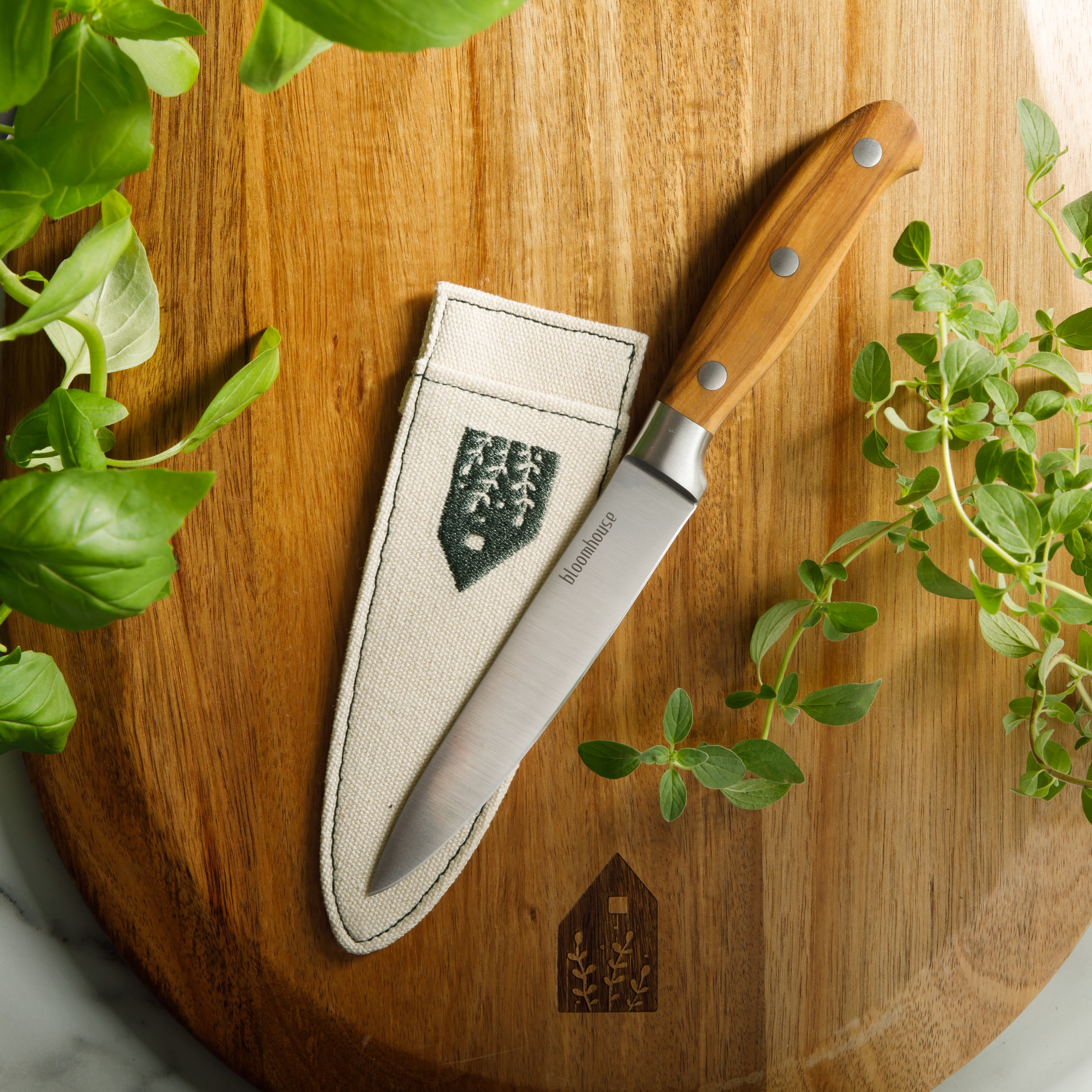 Bloomhouse 5 Inch German Steel Utility Boning Knife w/ Olive Wood Forged Handle