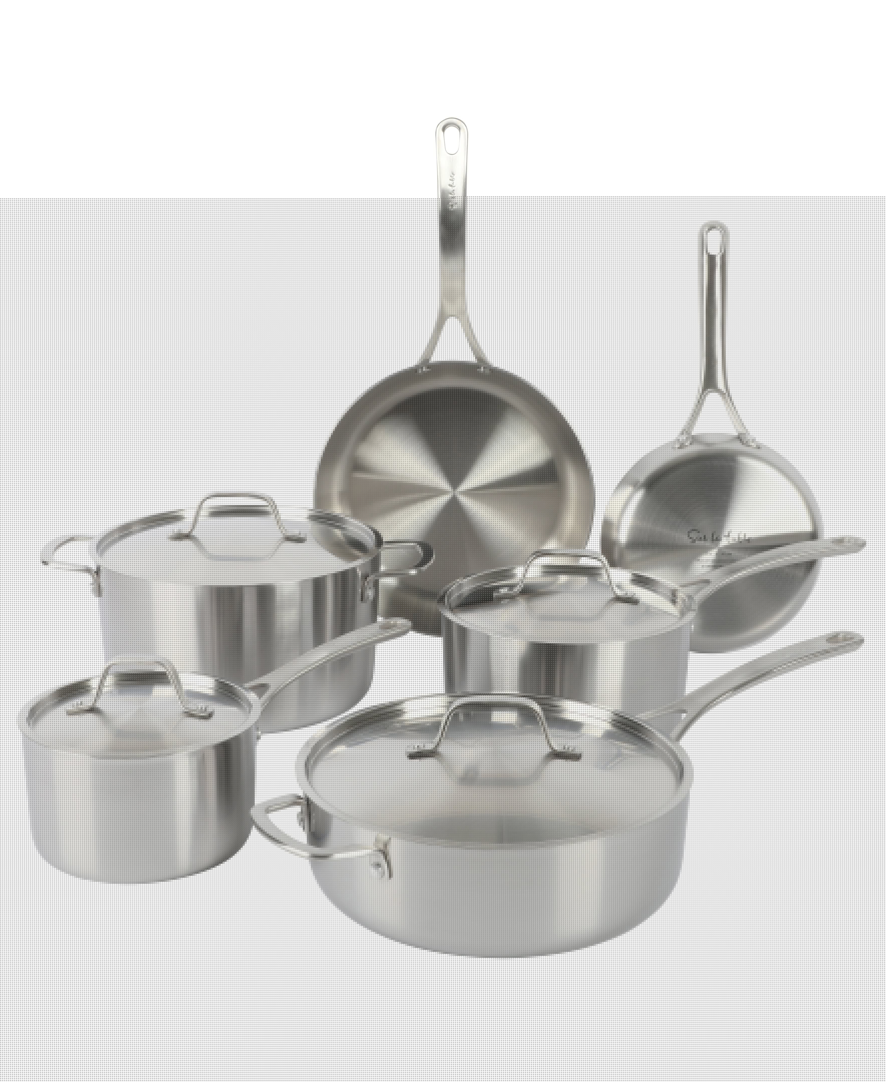 Sur La Table Pike and Pine 10-Piece Triply Stainless Steel Cookware Set w/ Stainless Steel Lids and Cast Handles