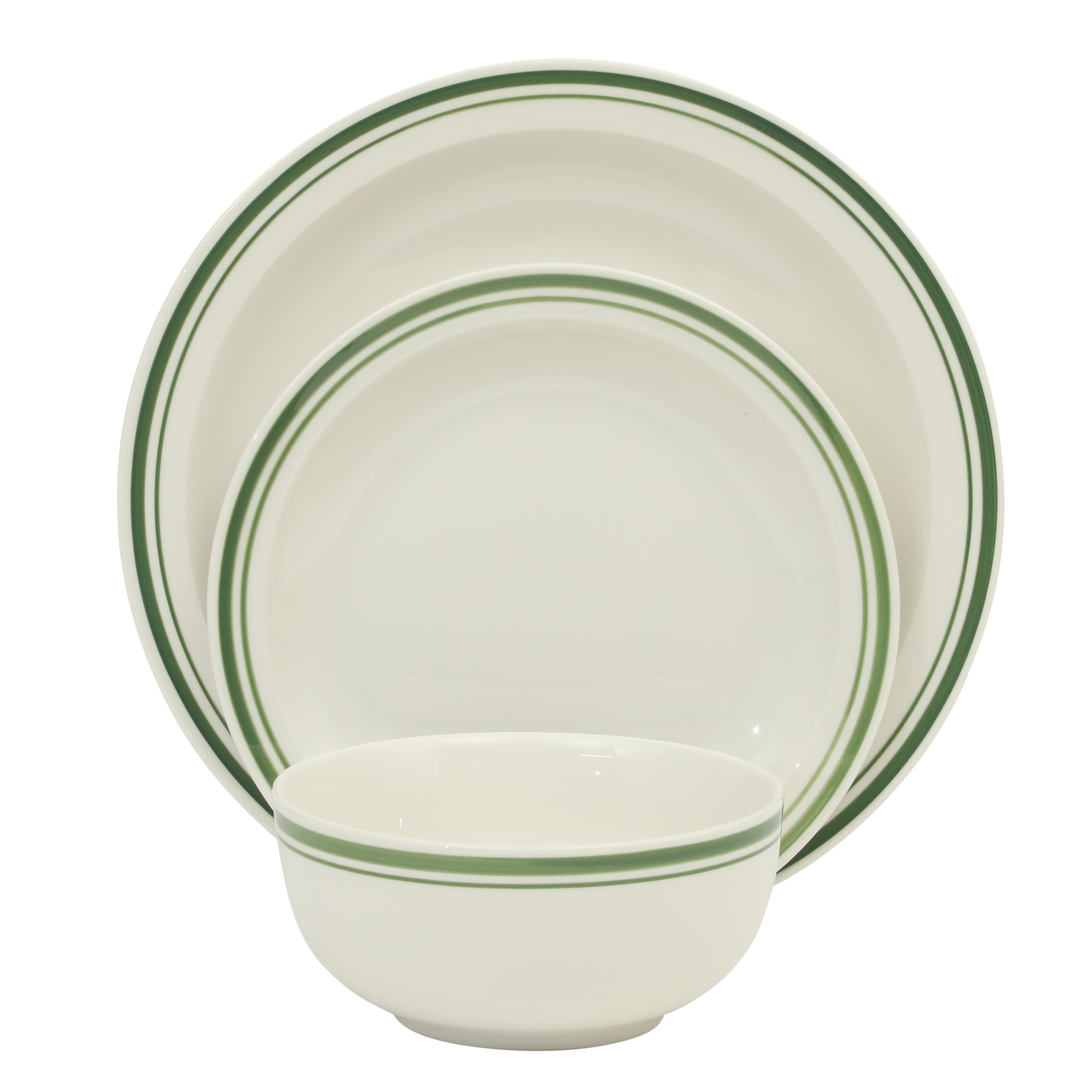 Gibson Home Hometown Diner 12-Piece Porcelain Dinnerware Set, Round Plates and Bowls Set for 4, Dishwasher Safe – Dinner Plate, Salad Plate & Cereal Bowl