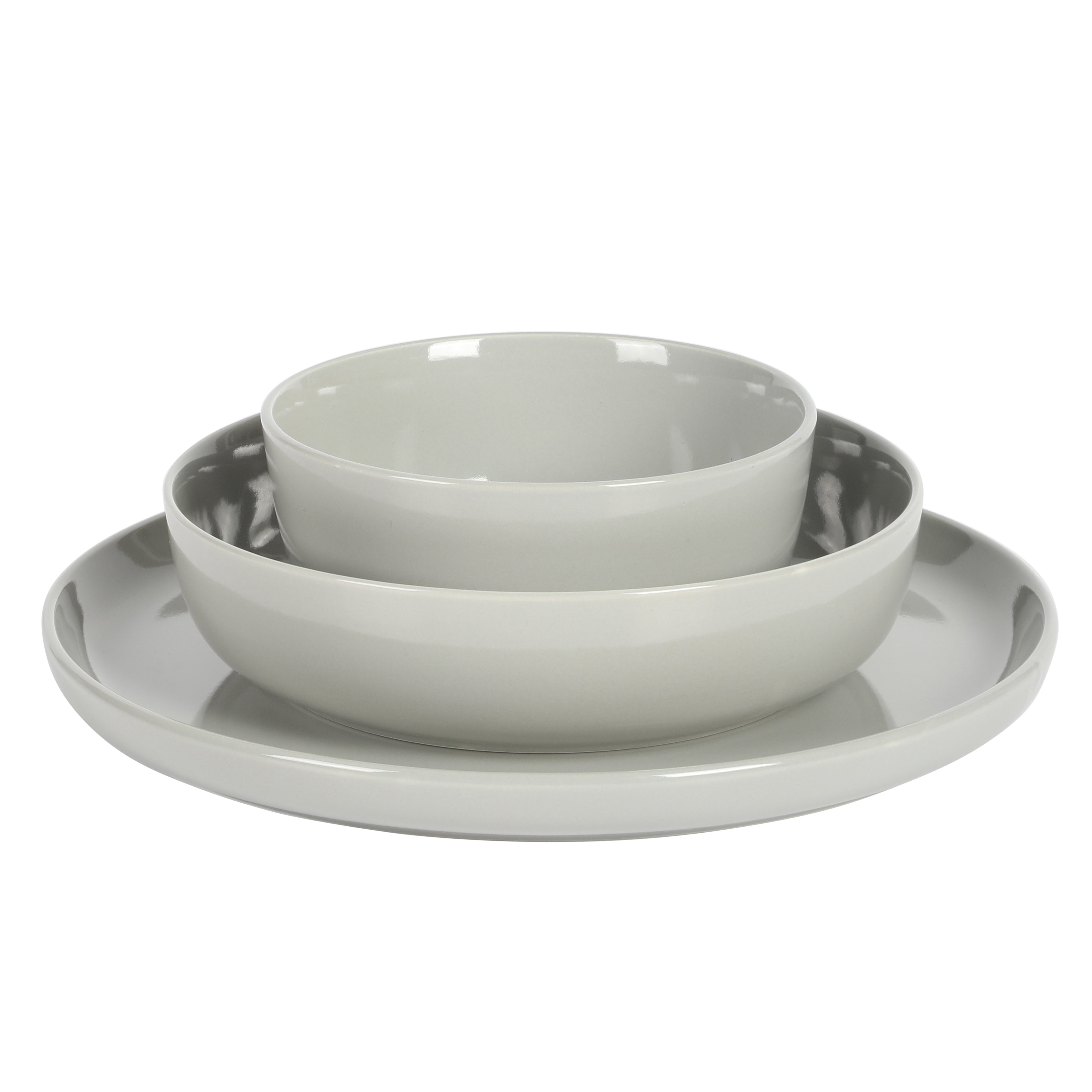 Gibson Home Oslo 12-Piece Porcelain Double Bowl Dinnerware Set