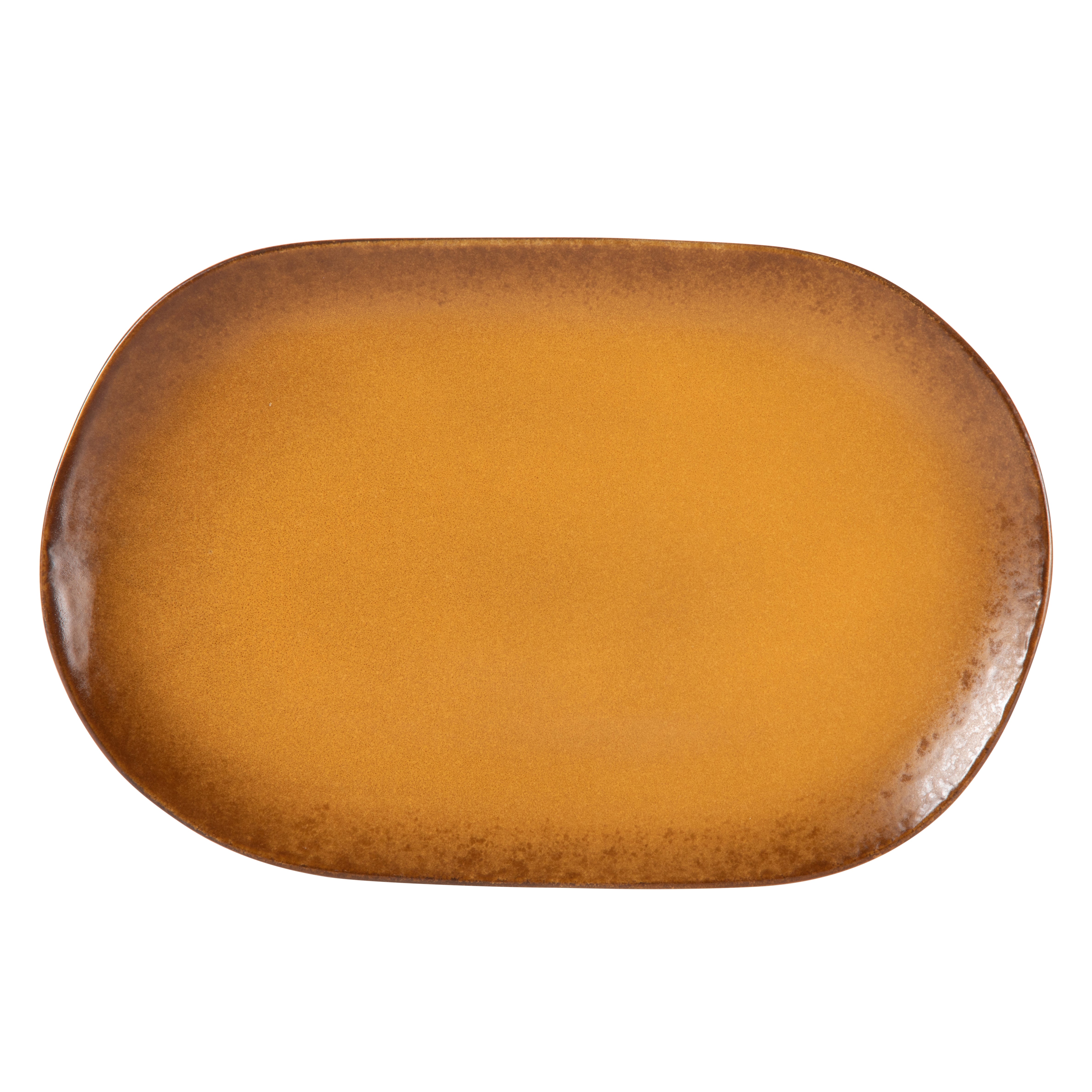 Bloomhouse Palermo Sun 2 Piece Serving Bowl and Oval Platter Stoneware Reactive Glaze Serveware Set