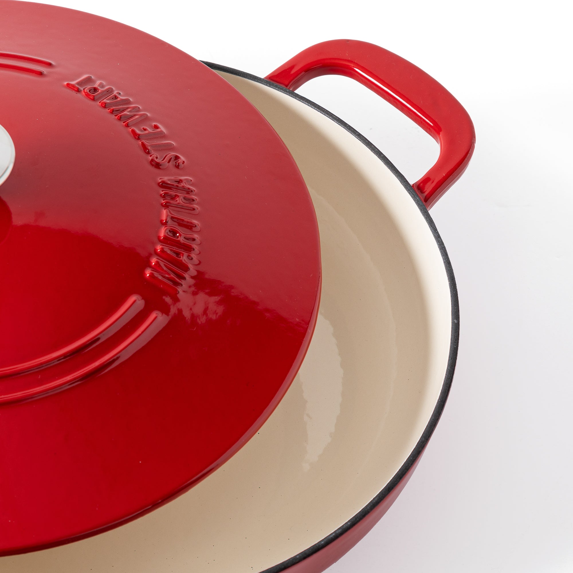 Martha Stewart  Gatwick 3.5-Quart Enameled Cast Iron Dutch Oven Braiser - Red