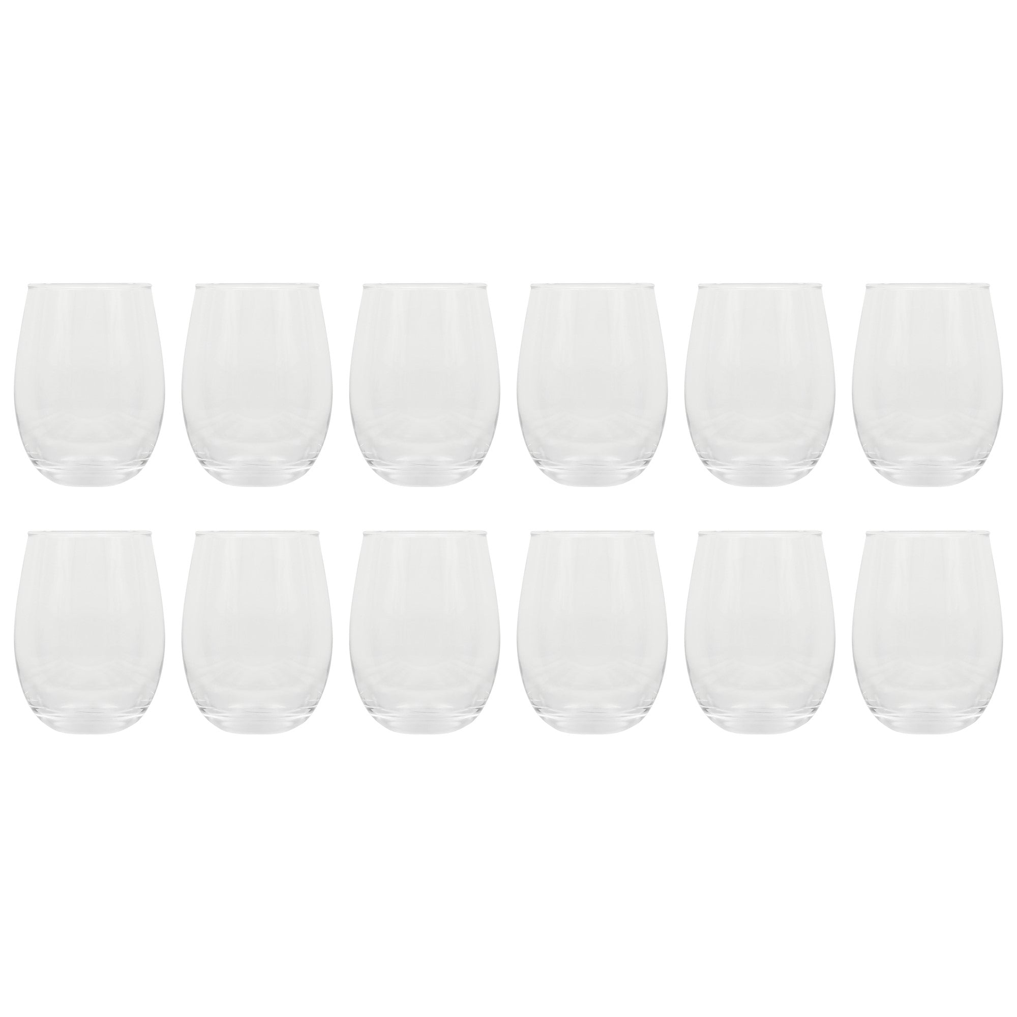 Gibson Home Bellini Glass 12 Piece All Purpose Stemless Red, White, Water, Beverage Glasses/Tumbler - Set of 12