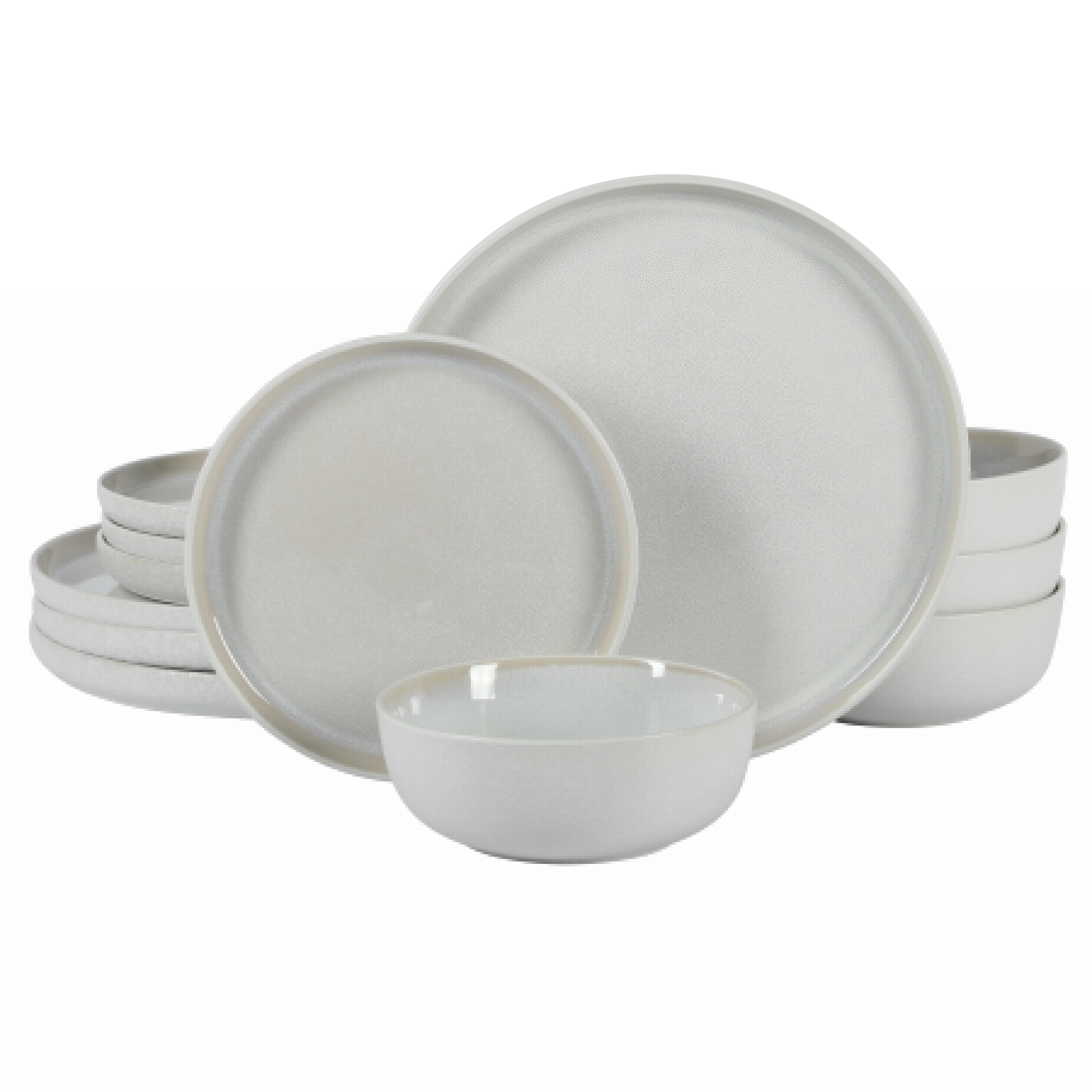 Gibson Elite Tahoe Sunset 12 Piece Stoneware Reactive Glaze (Service for 4) Ceramic Plates and Bowls Dinnerware Set