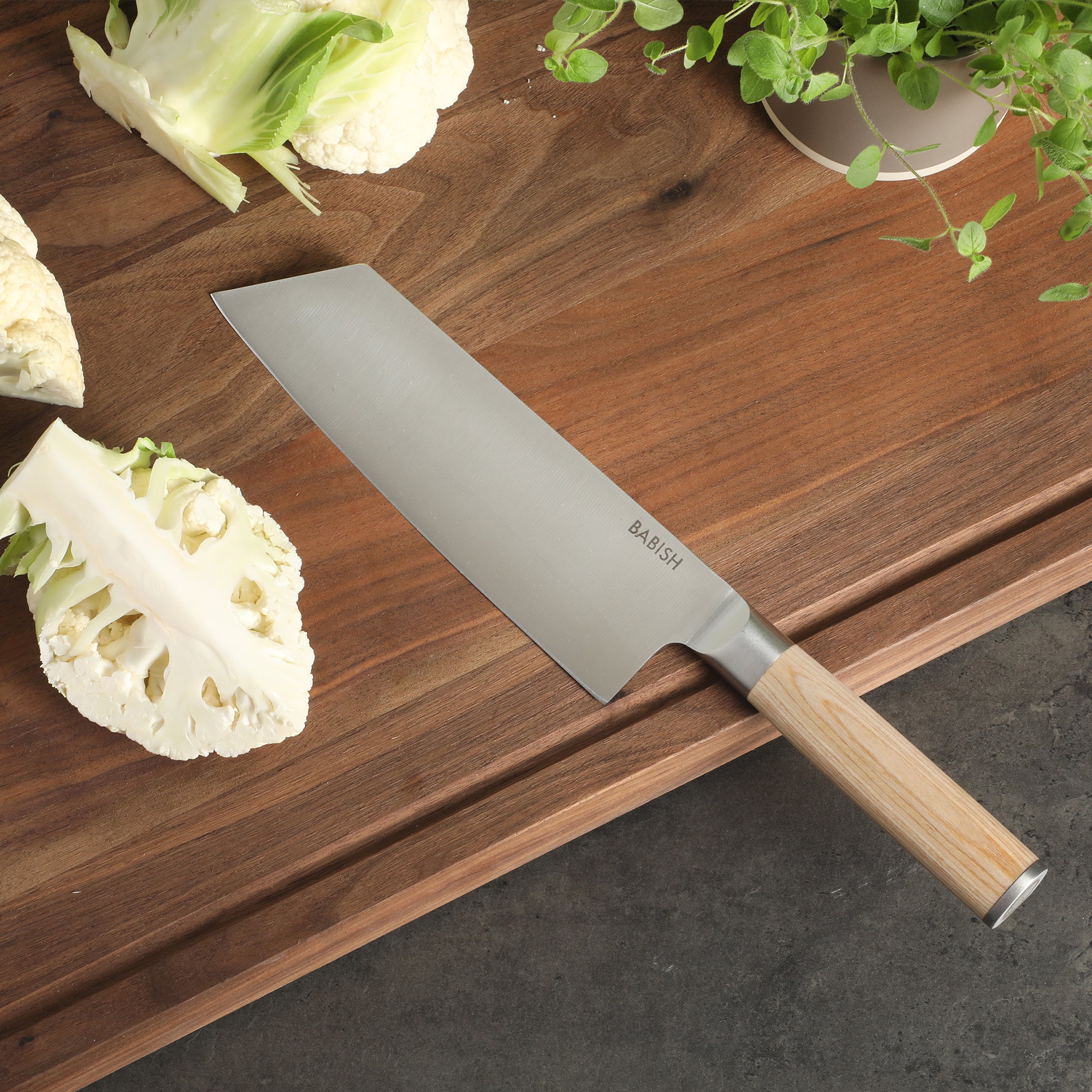 Babish 7.5-Inch Clef Knife – High-Carbon 1.4116 German Steel Kitchen Knife with Pakka Wood Handle, Chef & Cleaver Hybrid for Chopping, Slicing & Prep, Full-Tang, Razor Sharp, Ergonomic Design