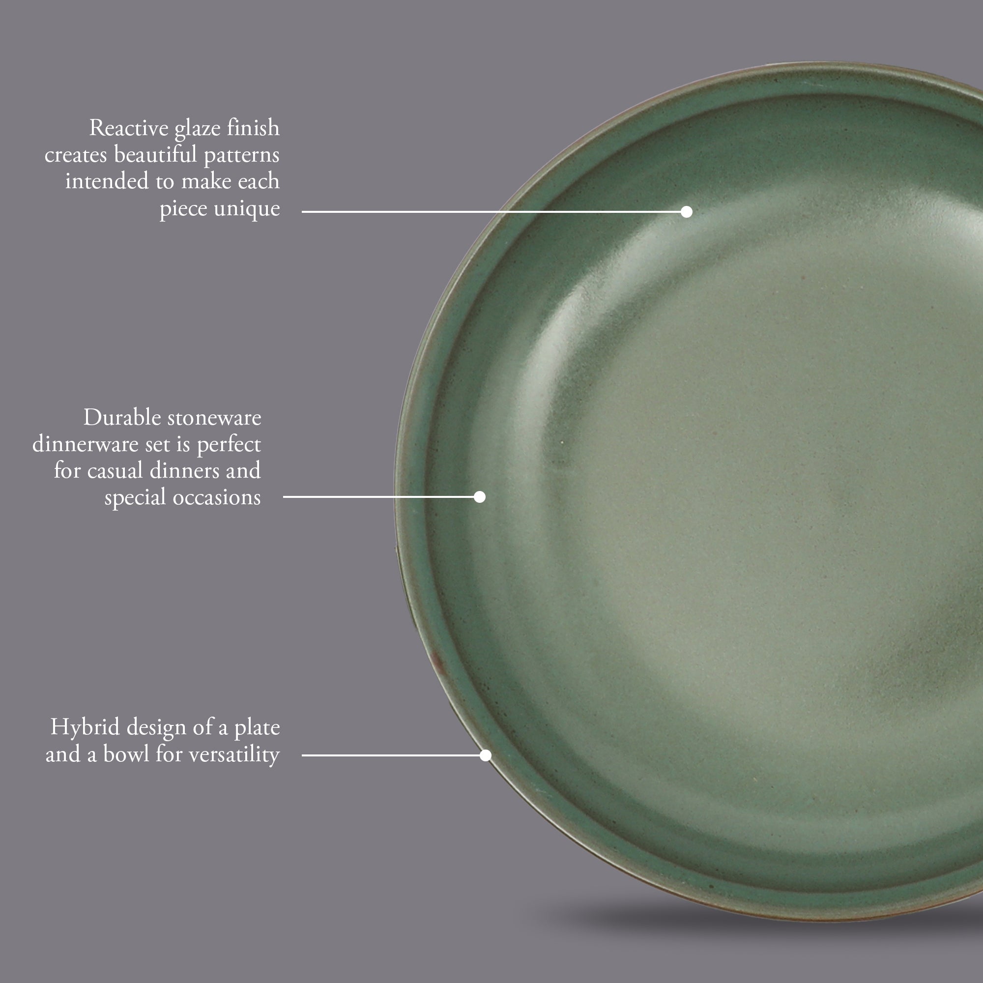 Gibson Elite Beckett 4-Piece Dinner Bowl Set – Reactive Glaze Stoneware – Shallow Pasta Bowls – Wide-Rim Round Design – Microwave & Dishwasher Safe