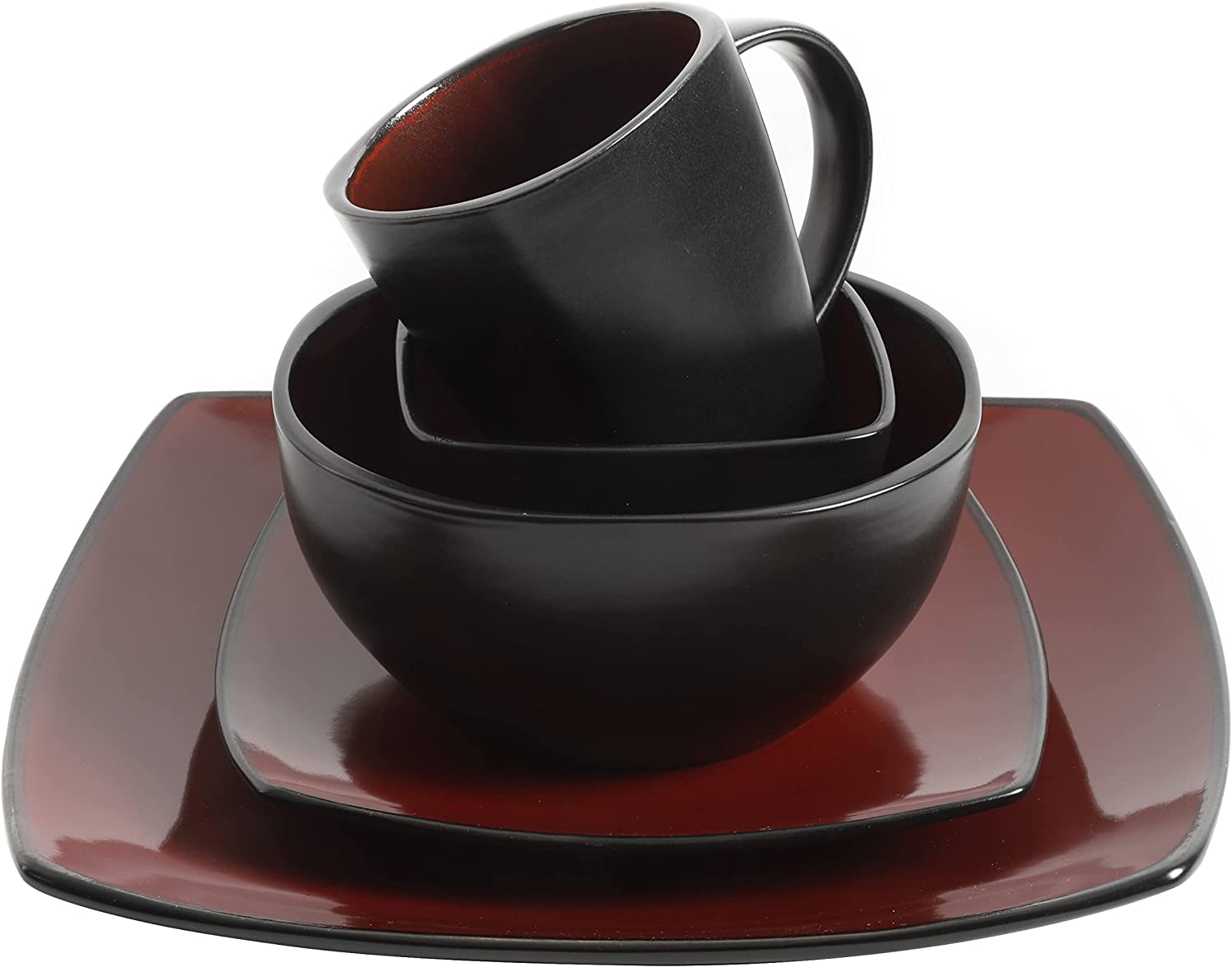 Gibson Soho Lounge Square 40-Piece Reactive Stoneware Dinnerware Set