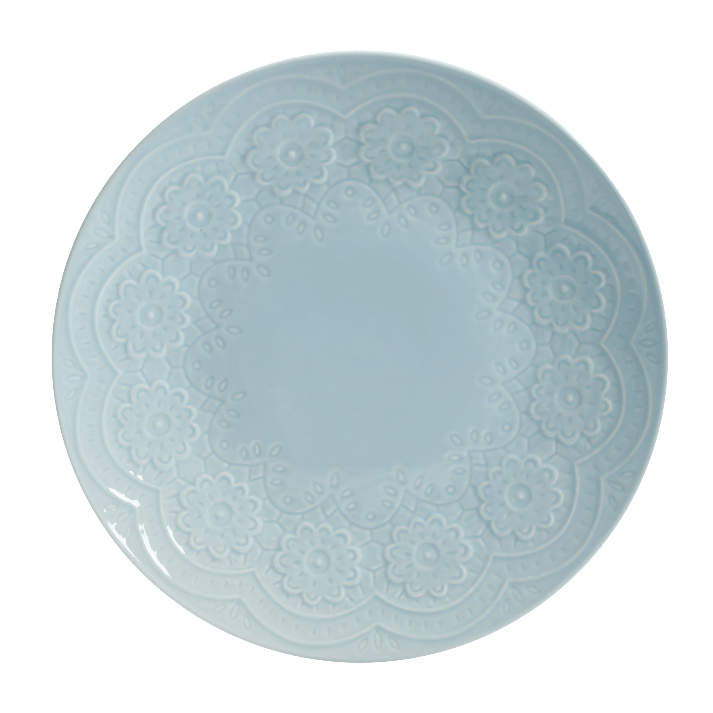 Gibson Elite Alemany 16-Piece Porcelain Dinnerware Set - Aqua