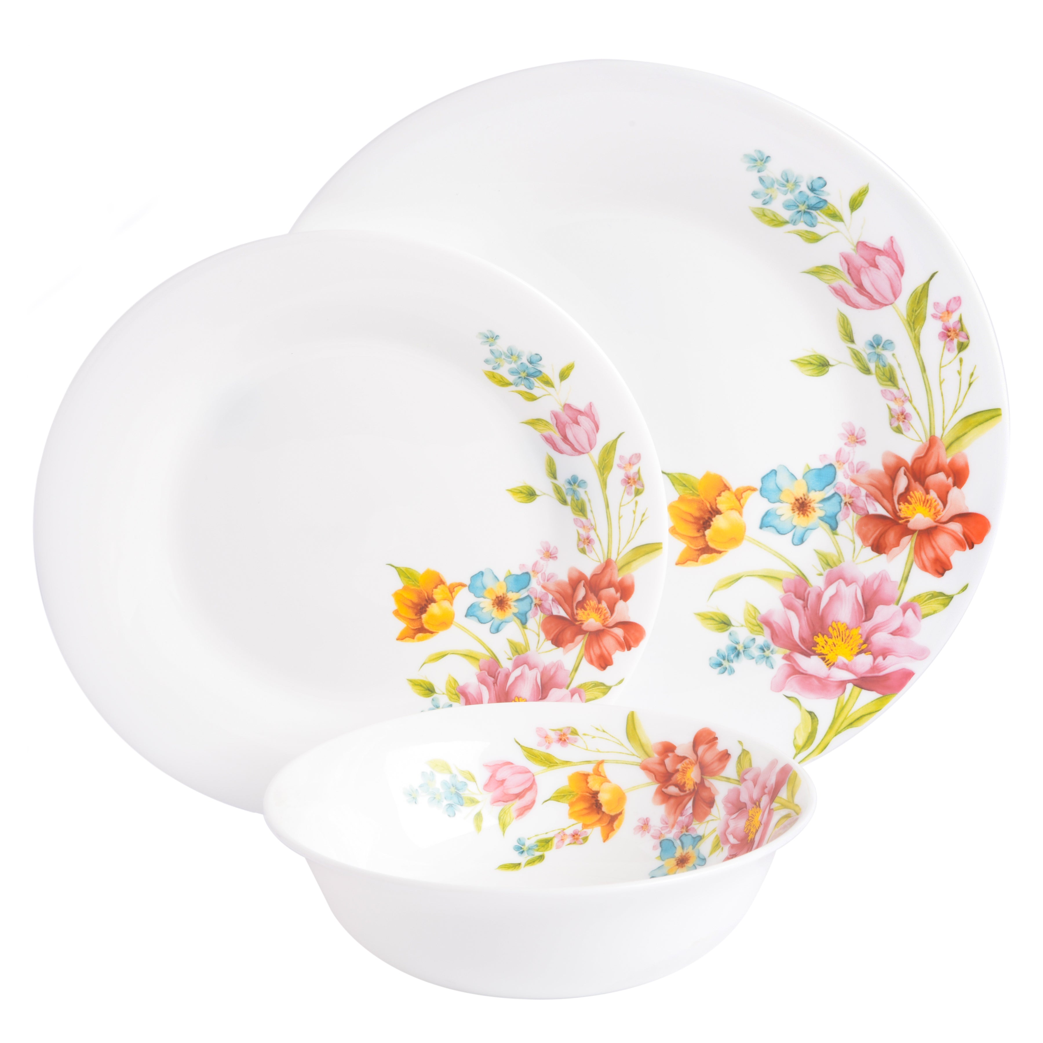 Gibson Home Ultra Round 18-Piece Opal Glass Dinnerware Set