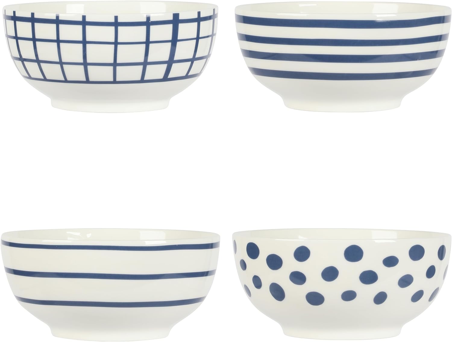 Gibson Home Seaboard Decorated White and Blue Porcelain Plates and Bowls Dinnerware Set