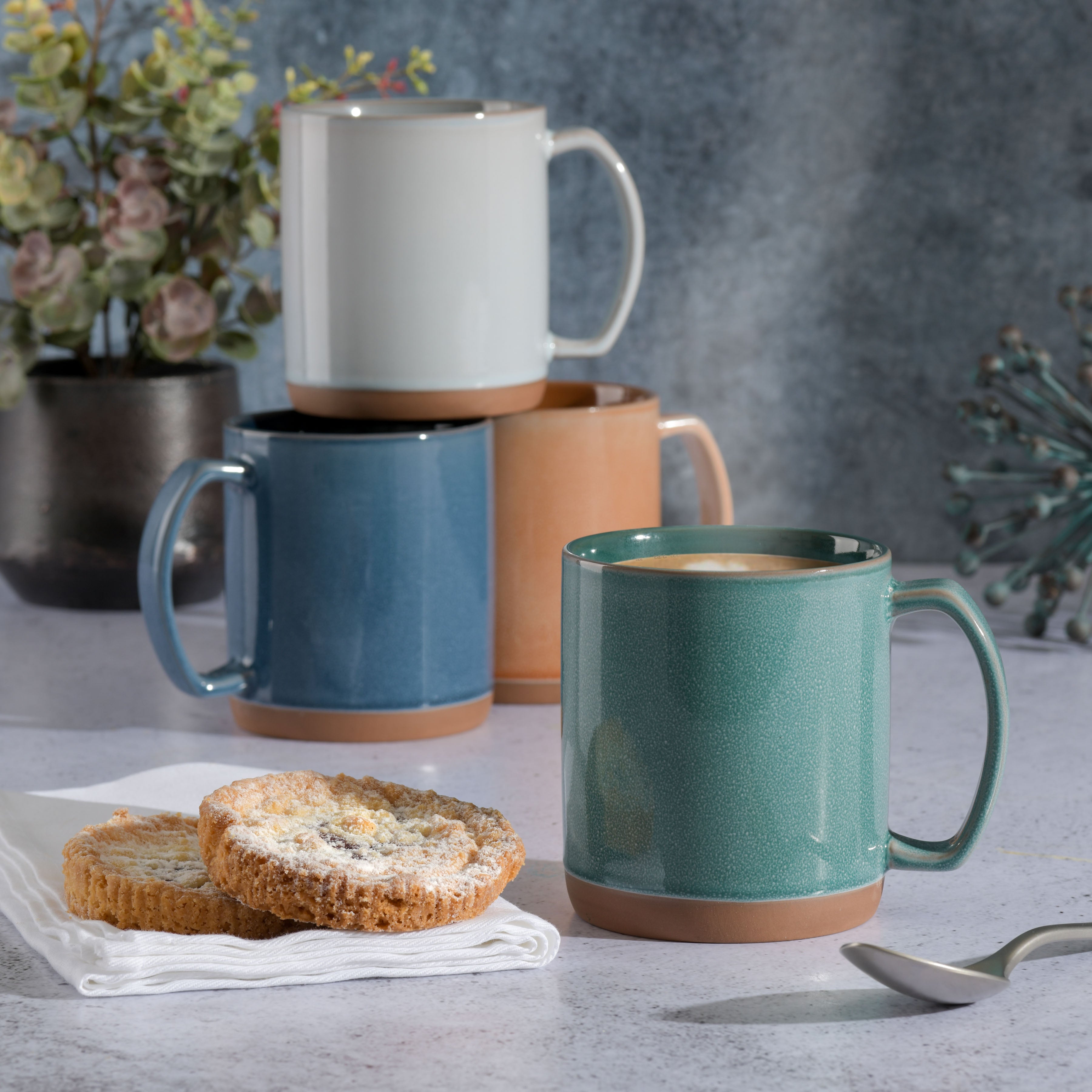 Mr. Coffee Dorsey 4-Piece 18.5oz Assorted Color Mug Set