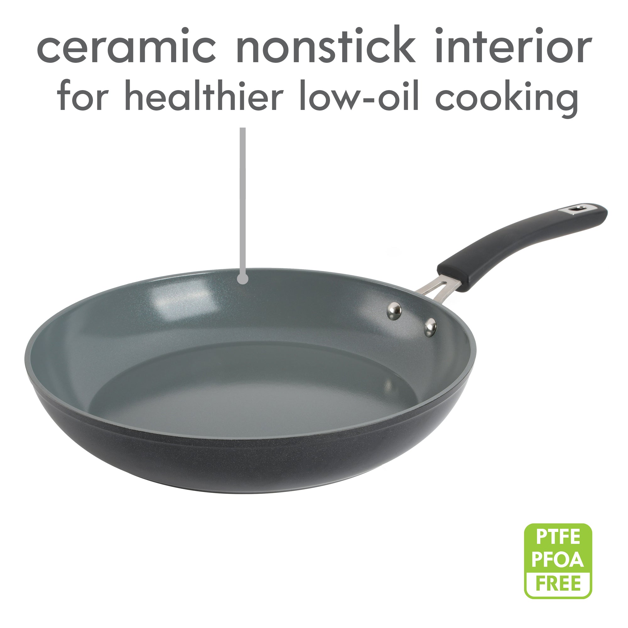Kenmore Arlington 12" Non-Stick Black Diamond Ceramic Interior Aluminum Fry Pan