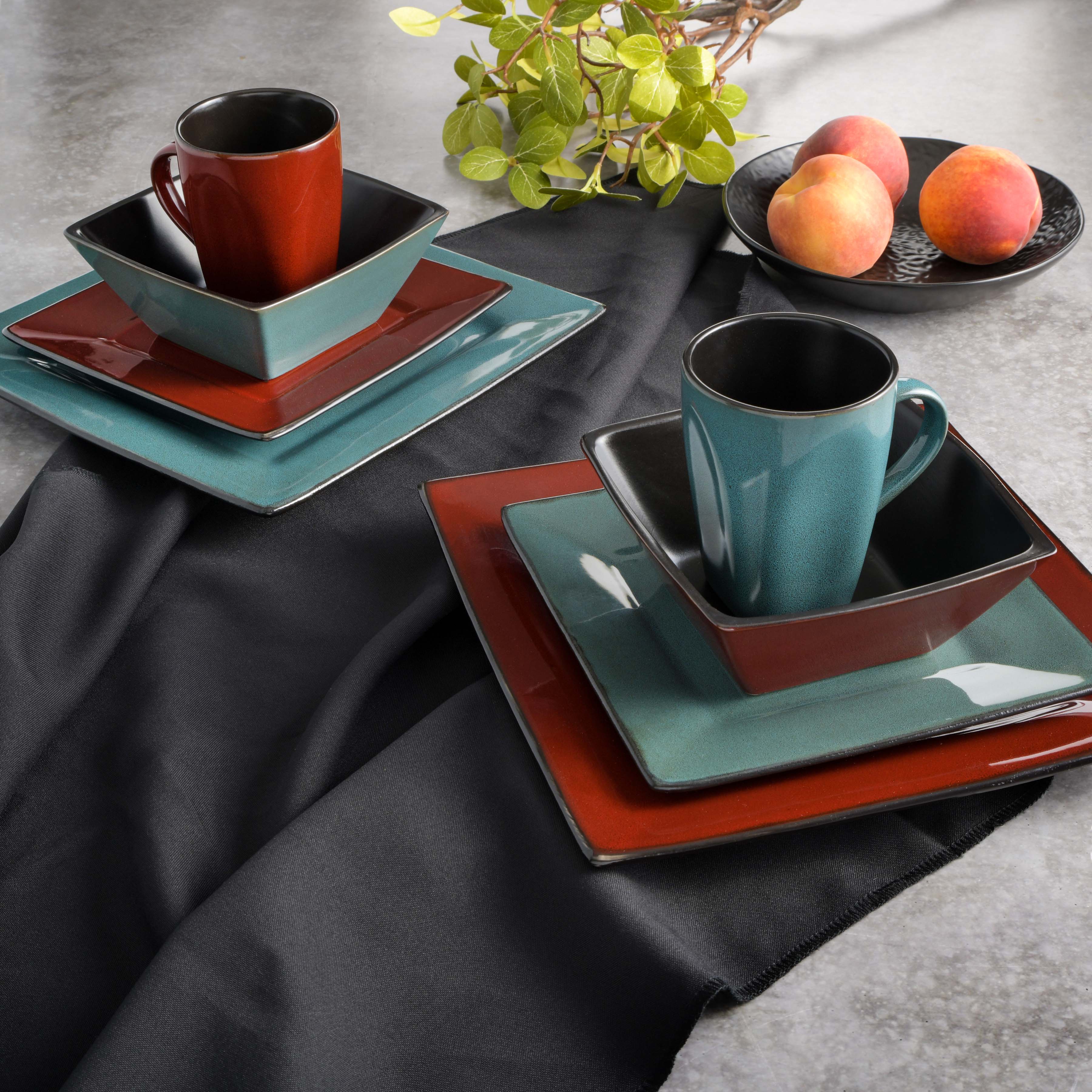 Gibson Elite Kiesling 16-Piece Reactive Stoneware Dinnerware Set