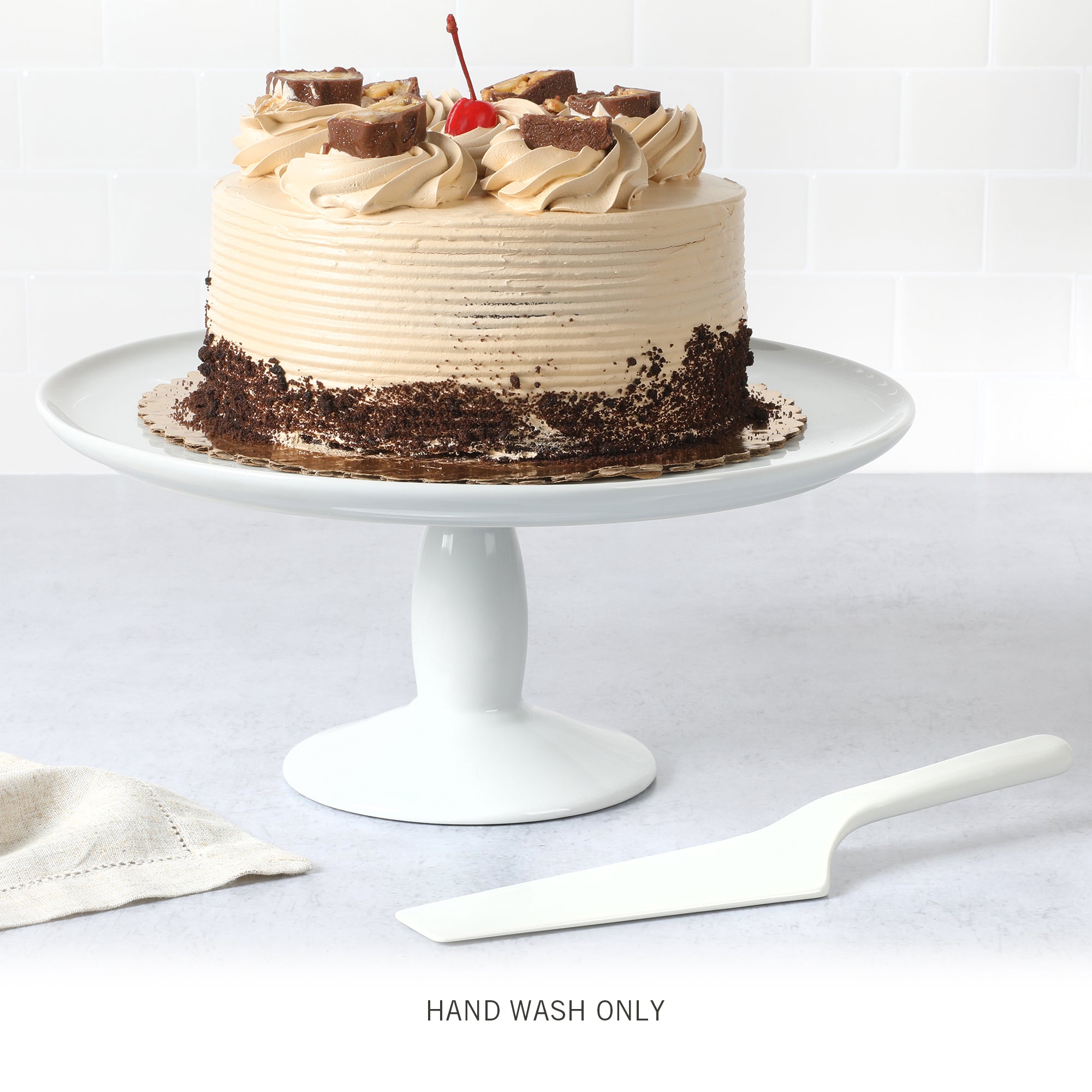 Martha Stewart 12" x 5.7" Stoneware Cake Stand w/ Server
