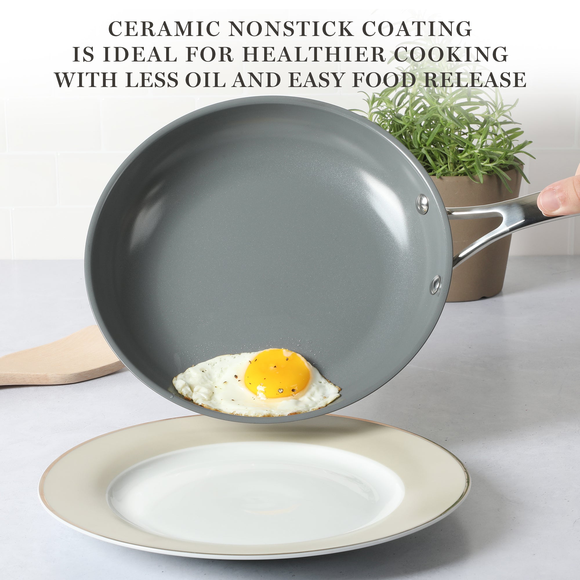 Martha Stewart Delaroux 10-Piece Stainless Steel Cookware Set w/ Ceramic Non-Stick Interior