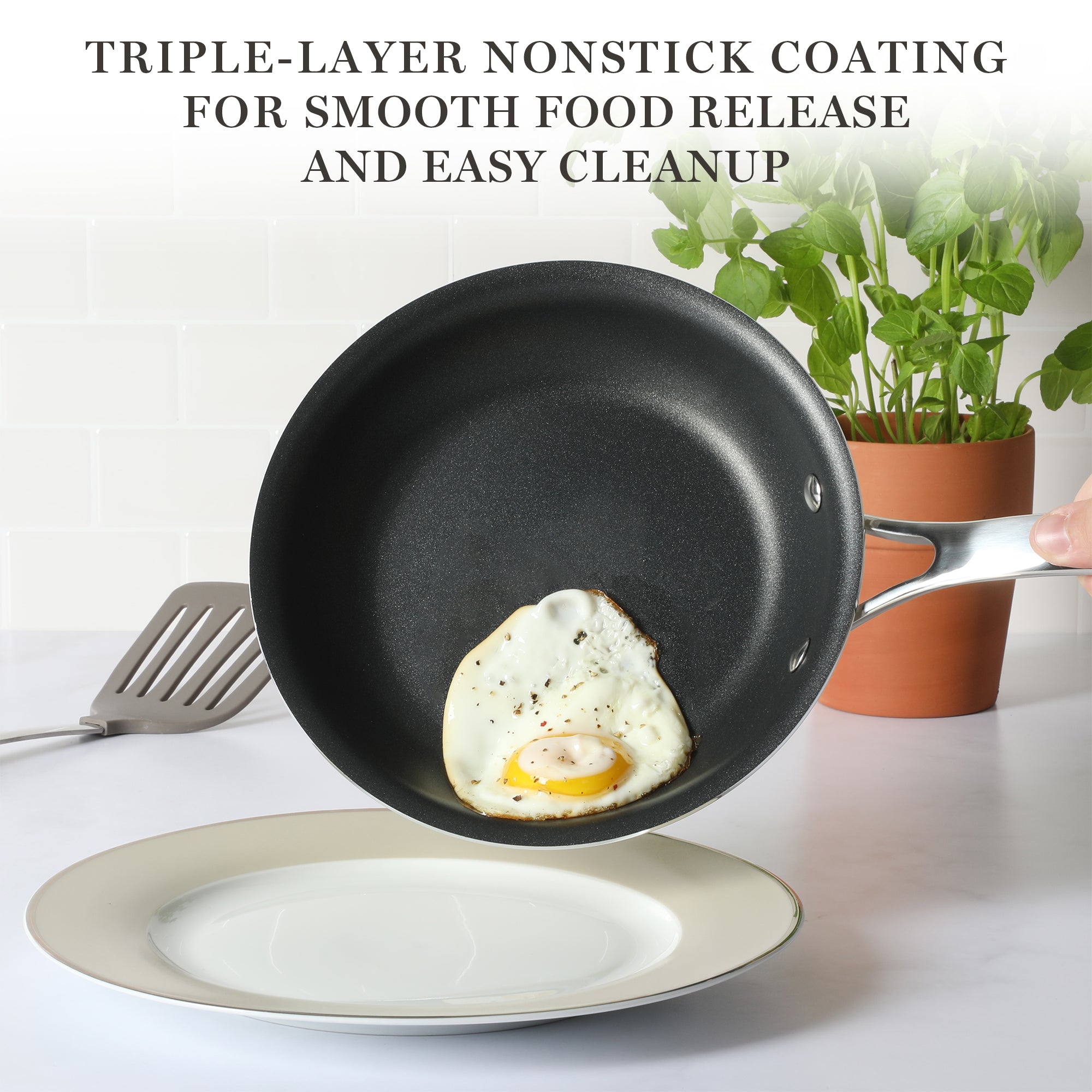 Martha Stewart Lockton 2-Piece 10" & 12" Enameled Aluminum Non-Stick Fry Pan Set
