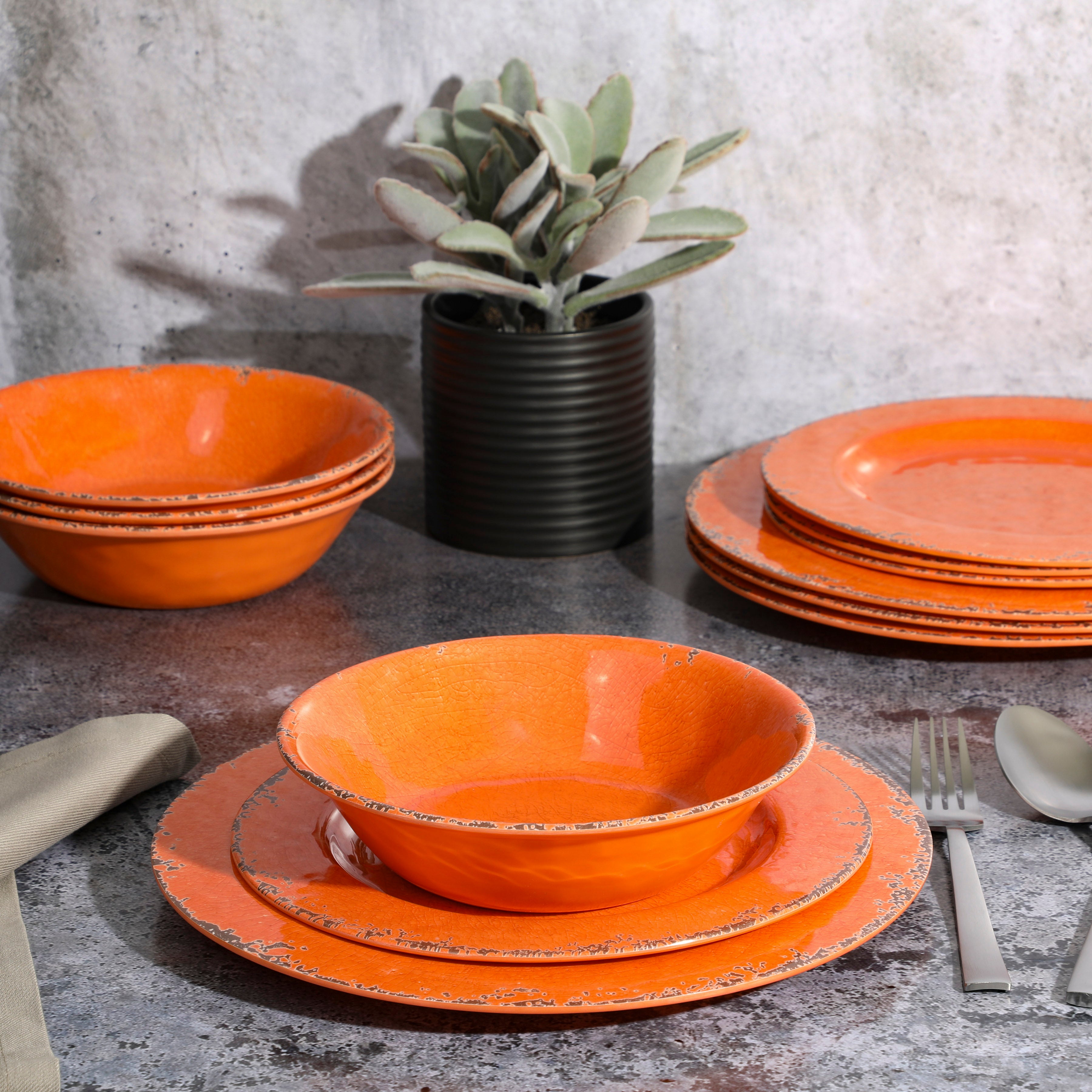 Gibson Home Mauna 12-Piece Melamine Dinnerware Set