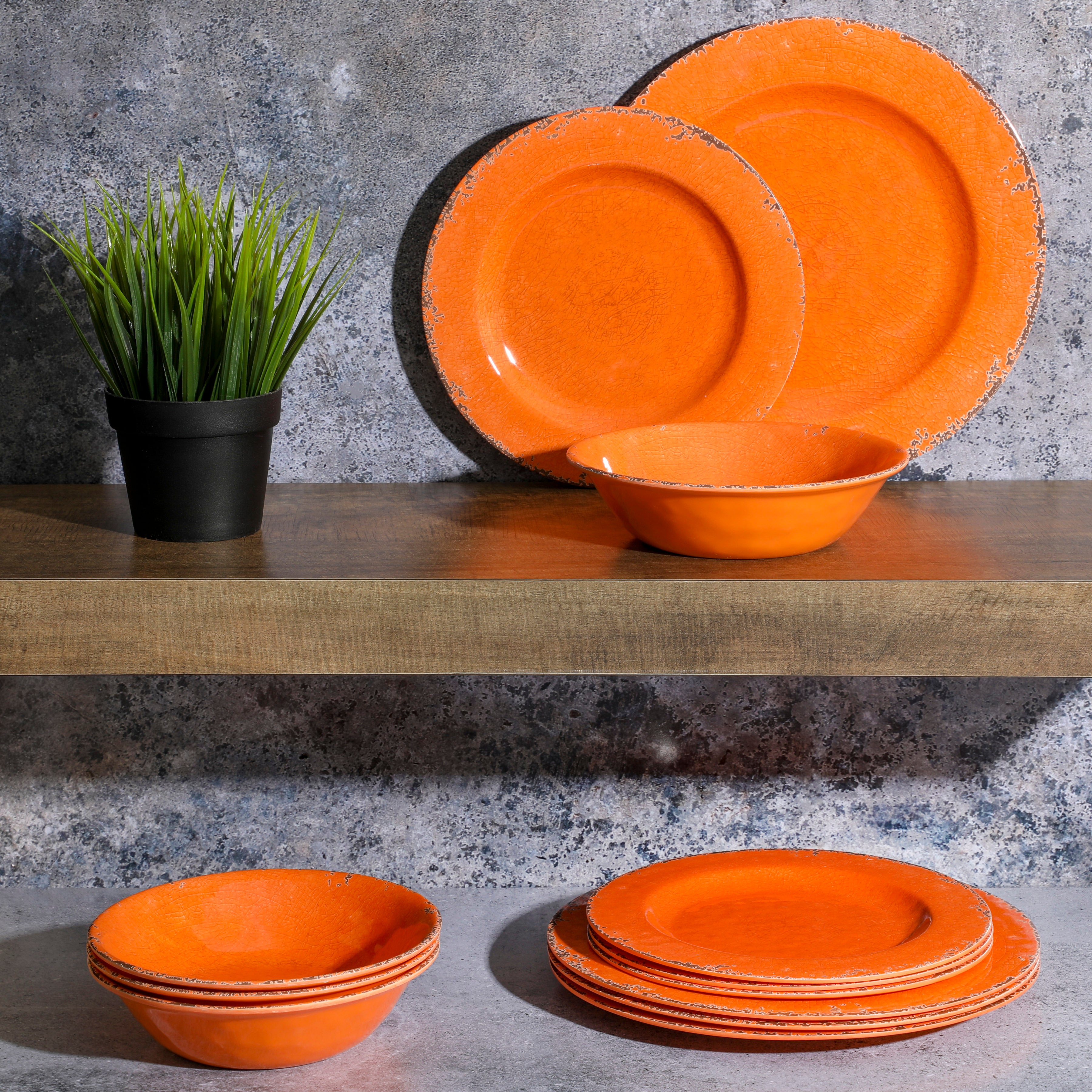 Gibson Home Mauna 12-Piece Melamine Dinnerware Set