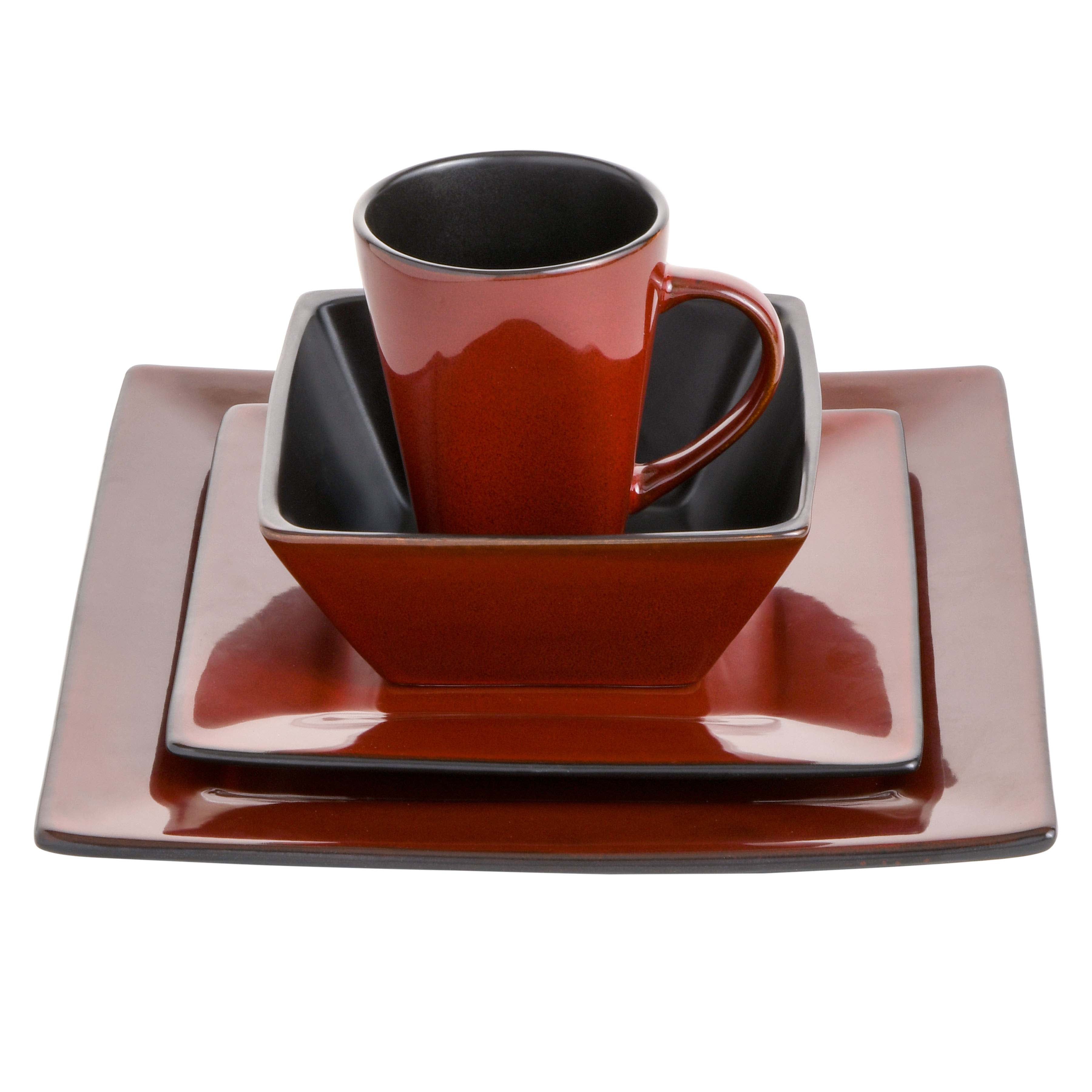 Gibson Elite Kiesling 16-Piece Reactive Stoneware Dinnerware Set