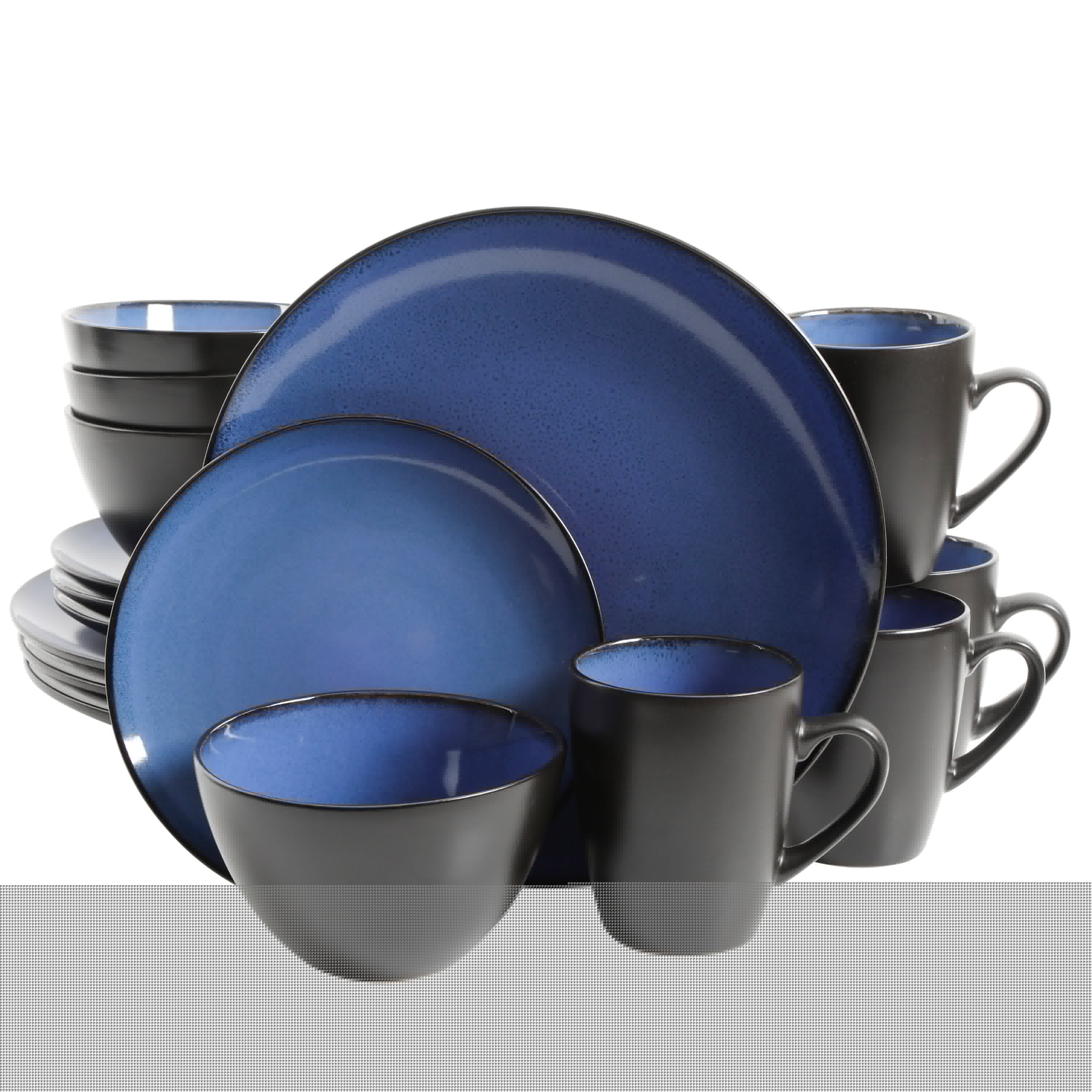 Gibson Soho Lounge Round 16-Piece Reactive Stoneware Dinnerware Set