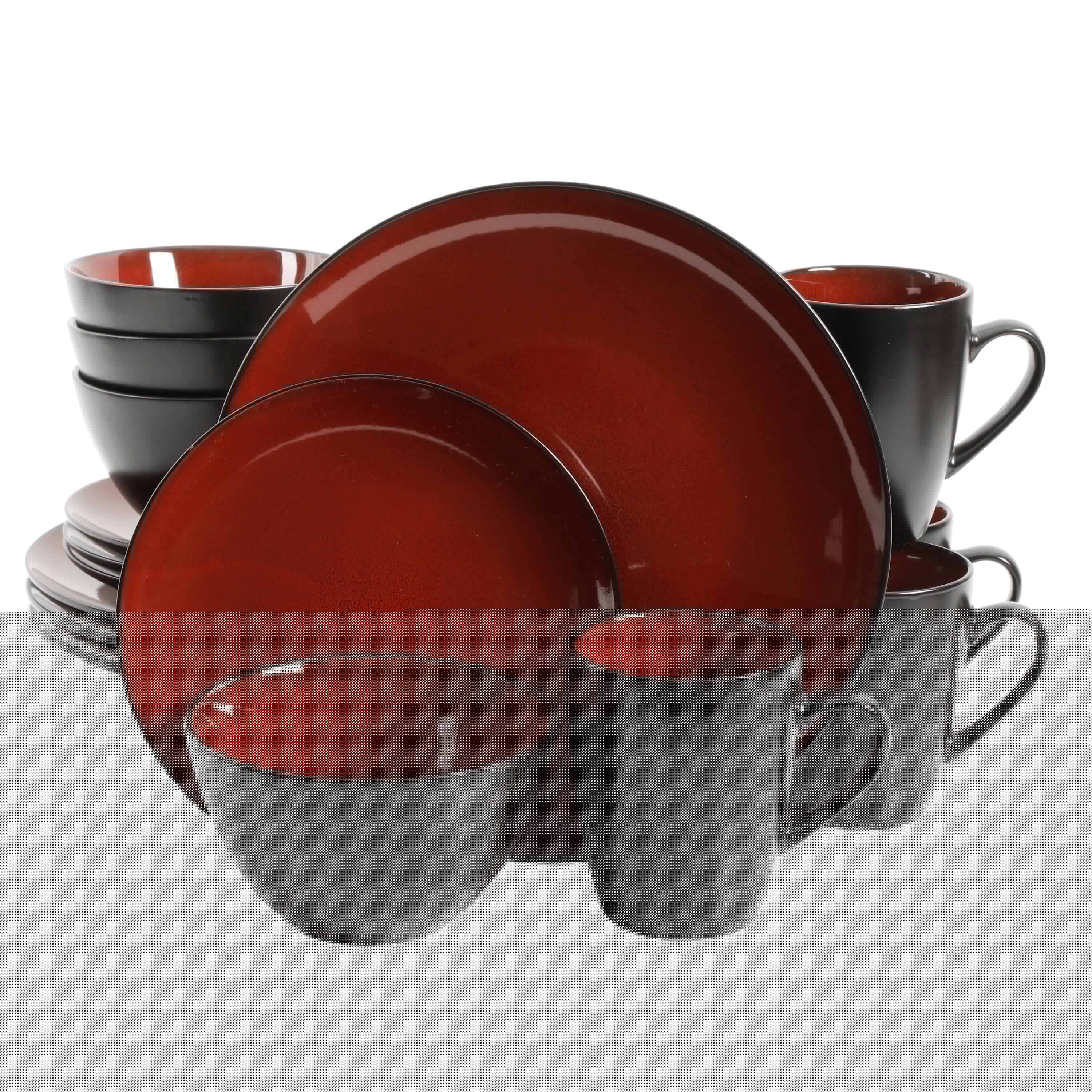 Gibson Soho Lounge Round 16-Piece Reactive Stoneware Dinnerware Set