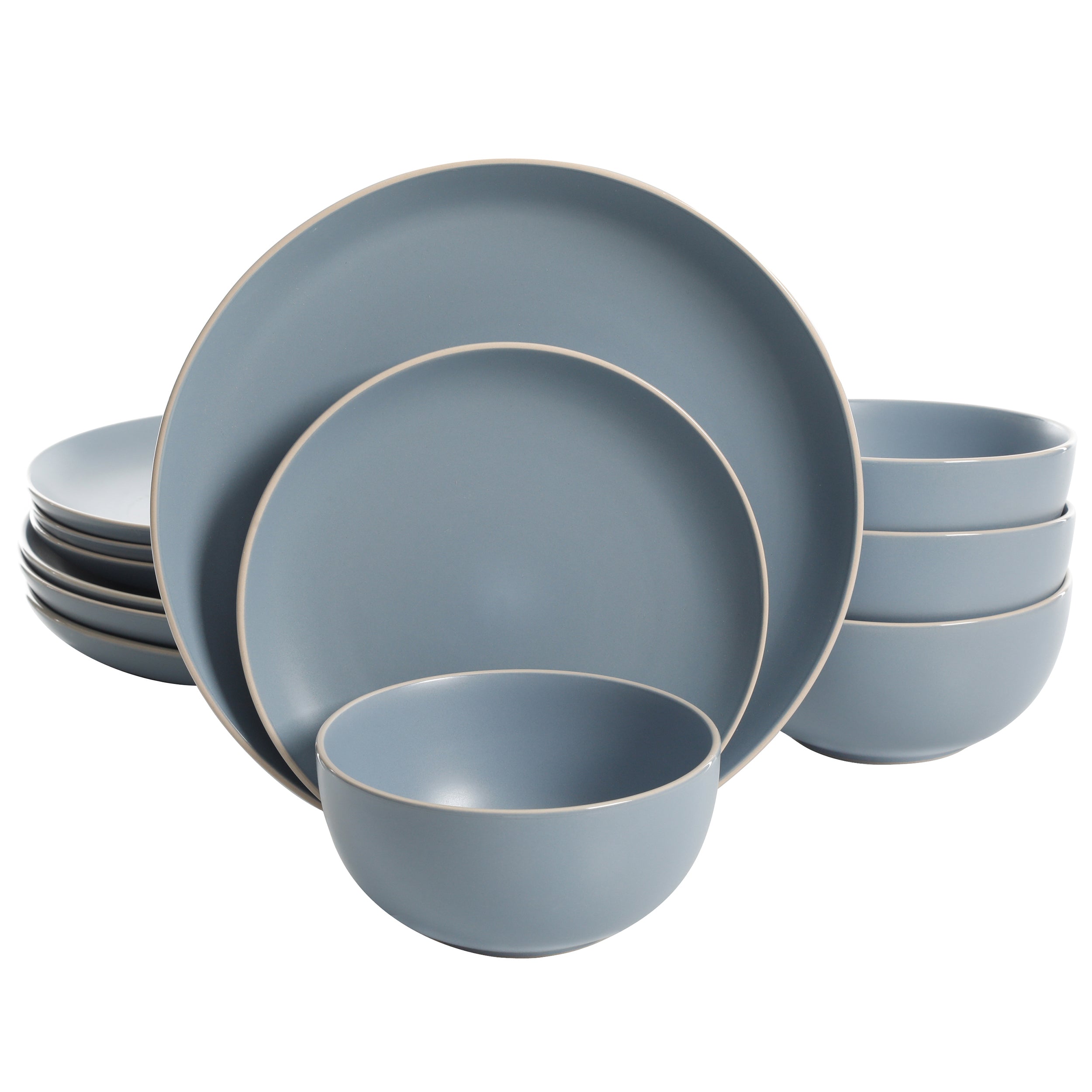 Gibson Home Rockaway 12-Piece Stoneware Dinnerware Set