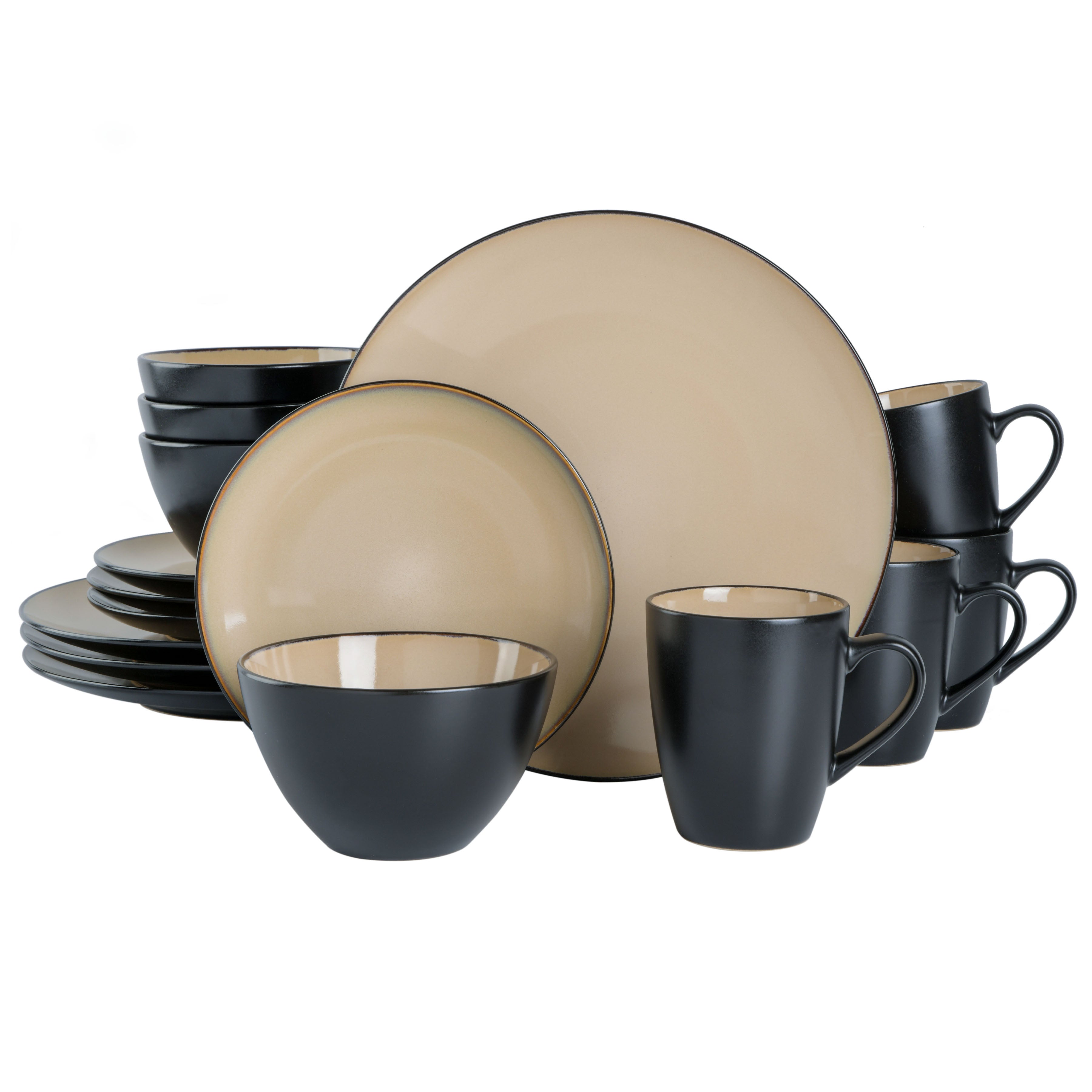 Gibson Soho Lounge Round 16-Piece Reactive Stoneware Dinnerware Set