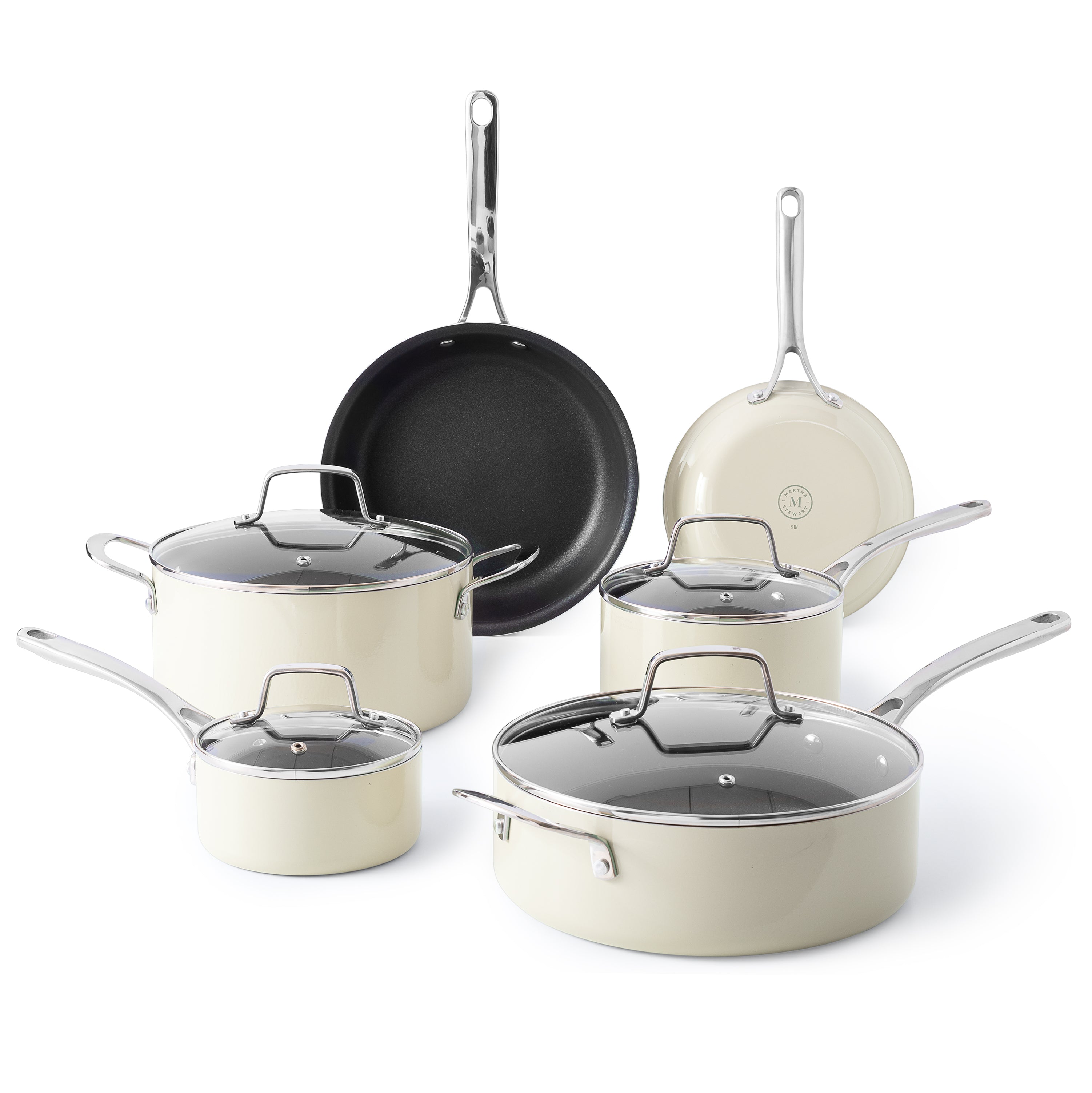 Martha Stewart Lockton 10-Piece Enameled Aluminum Non-Stick Cookware Set