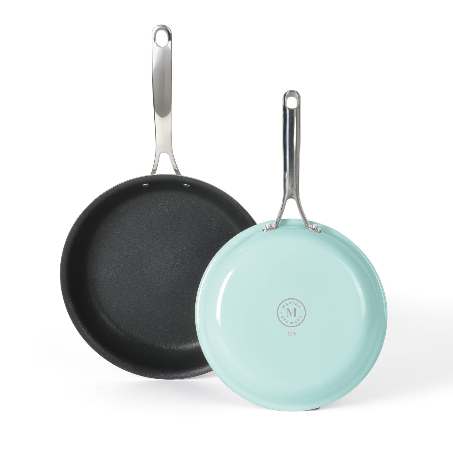 Martha Stewart Lockton 2-Piece 10" & 12" Enameled Aluminum Non-Stick Fry Pan Set