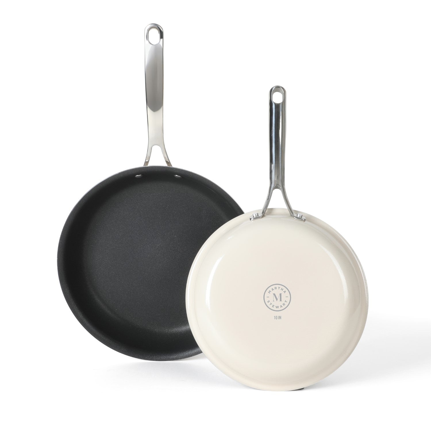 Martha Stewart Lockton 2-Piece 10" & 12" Enameled Aluminum Non-Stick Fry Pan Set